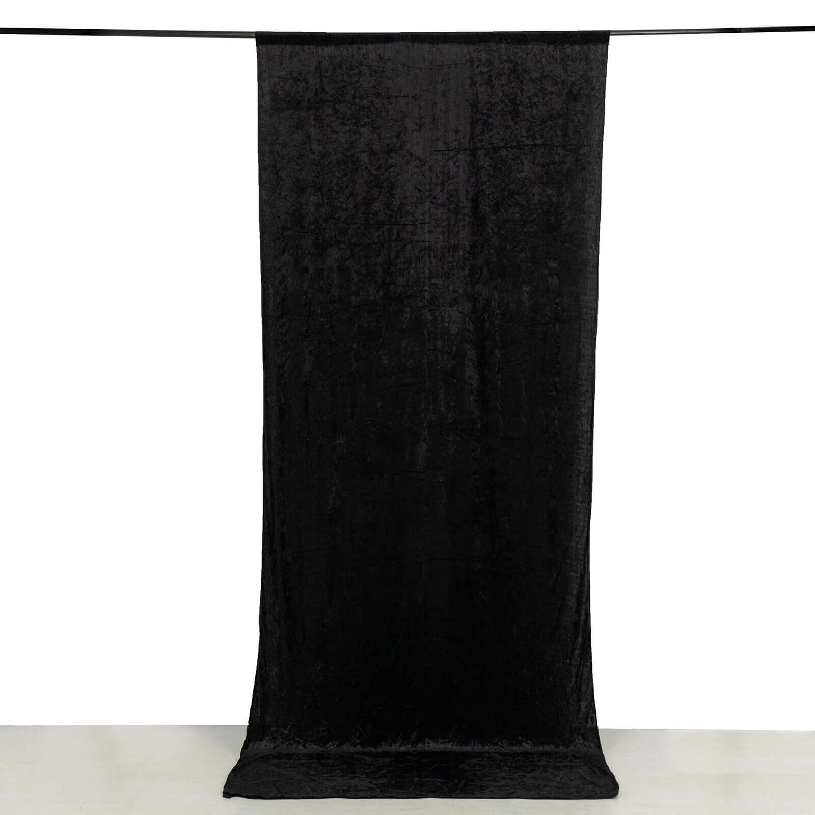 5ftx12ft Black Premium Smooth Velvet Event Curtain Drapes, Privacy Backdrop Event Panel with Rod Pocket