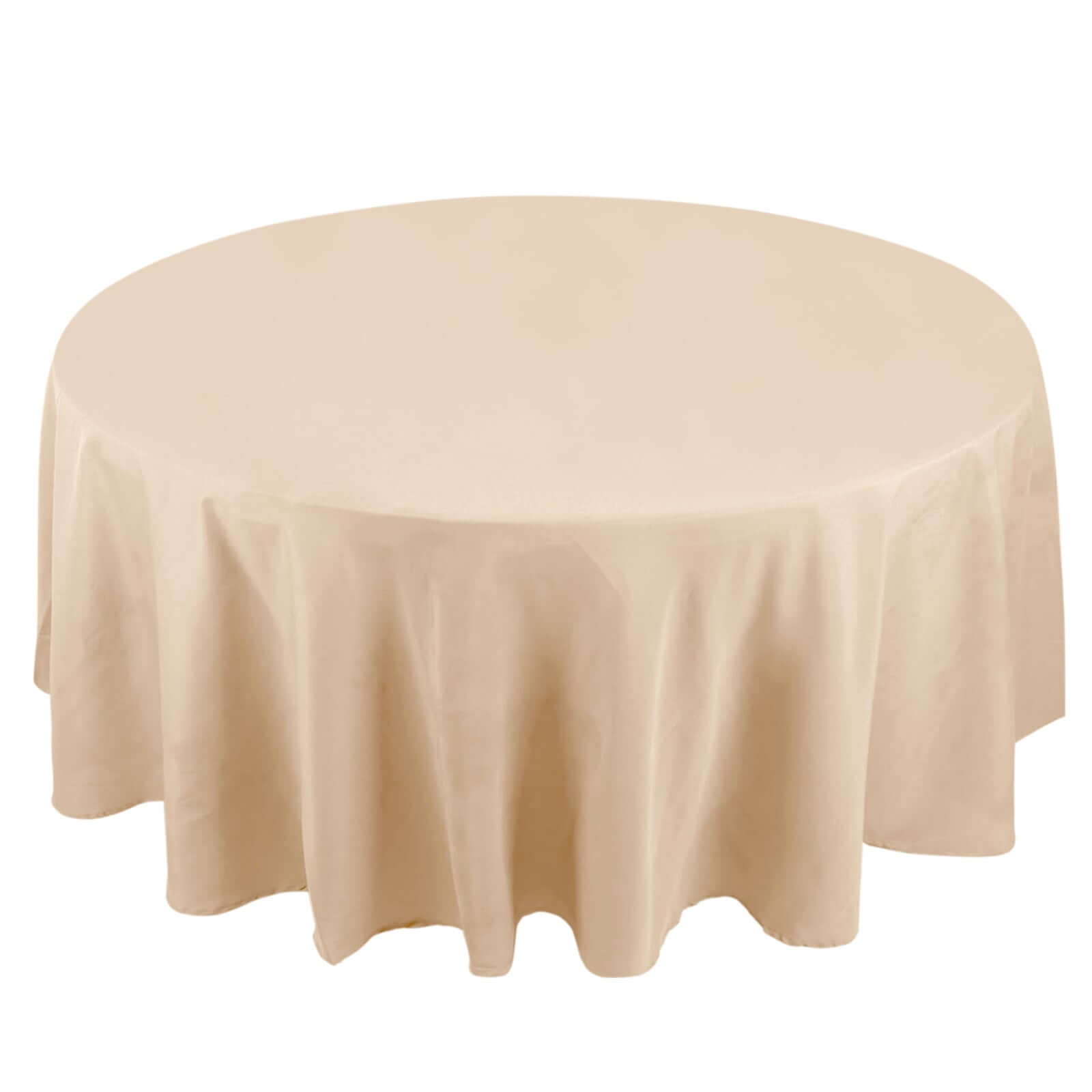 Premium Polyester 108 Round Tablecloth Beige - Wrinkle-Resistant 220GSM Table Cover