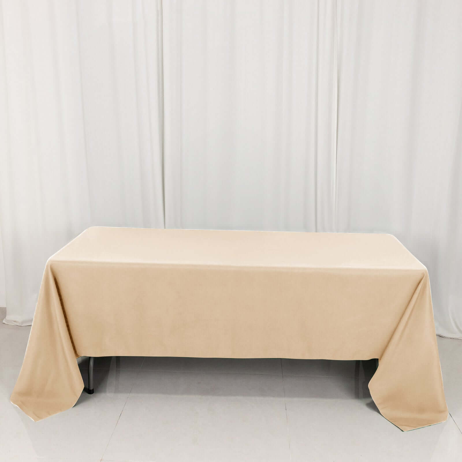 Premium Polyester 60x126 Rectangle Tablecloth Beige - Stain-Resistant 220GSM Finish Table Cover