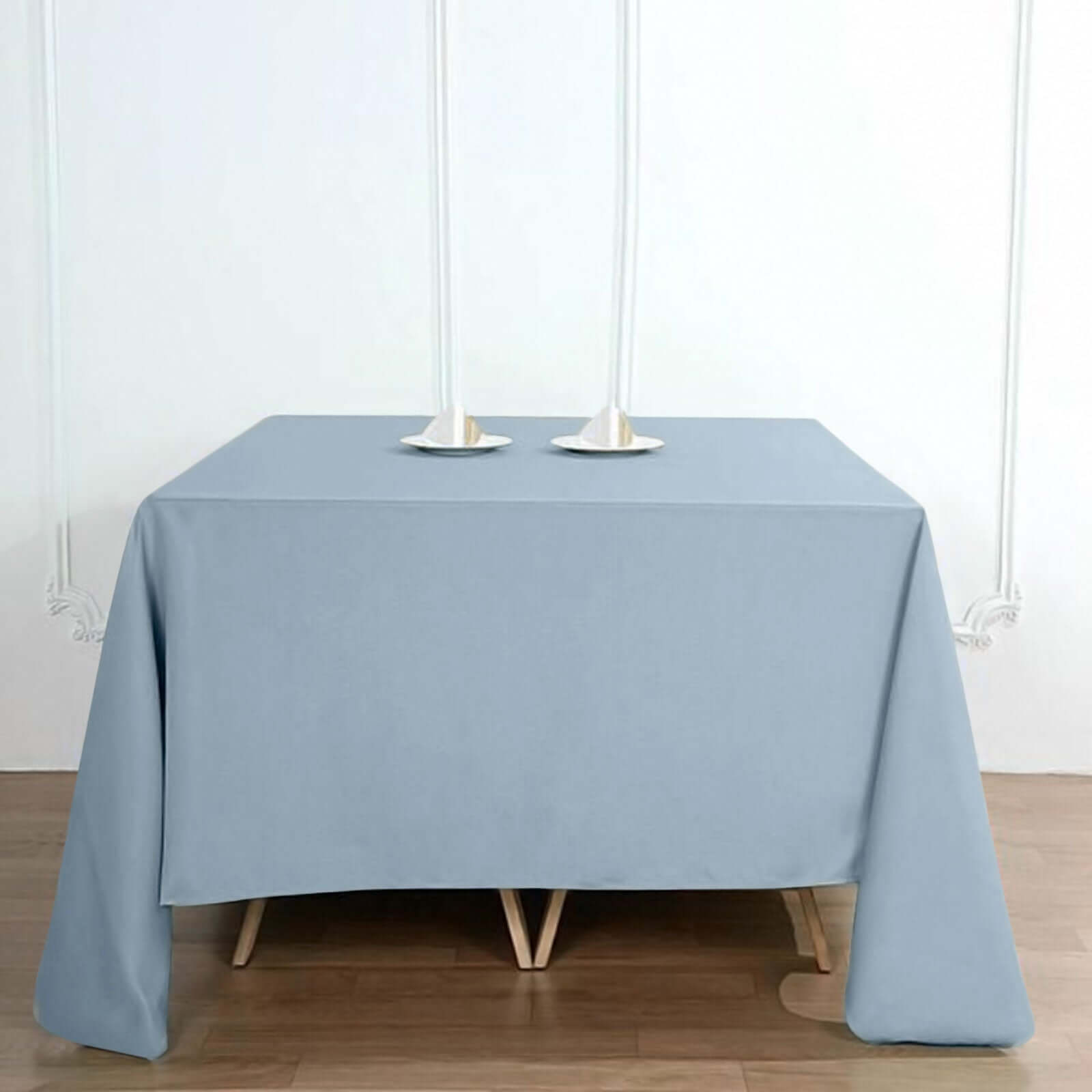 Polyester Square 90x90 Tablecloth Dusty Blue - Wrinkle-Resistant & Durable Table Cover