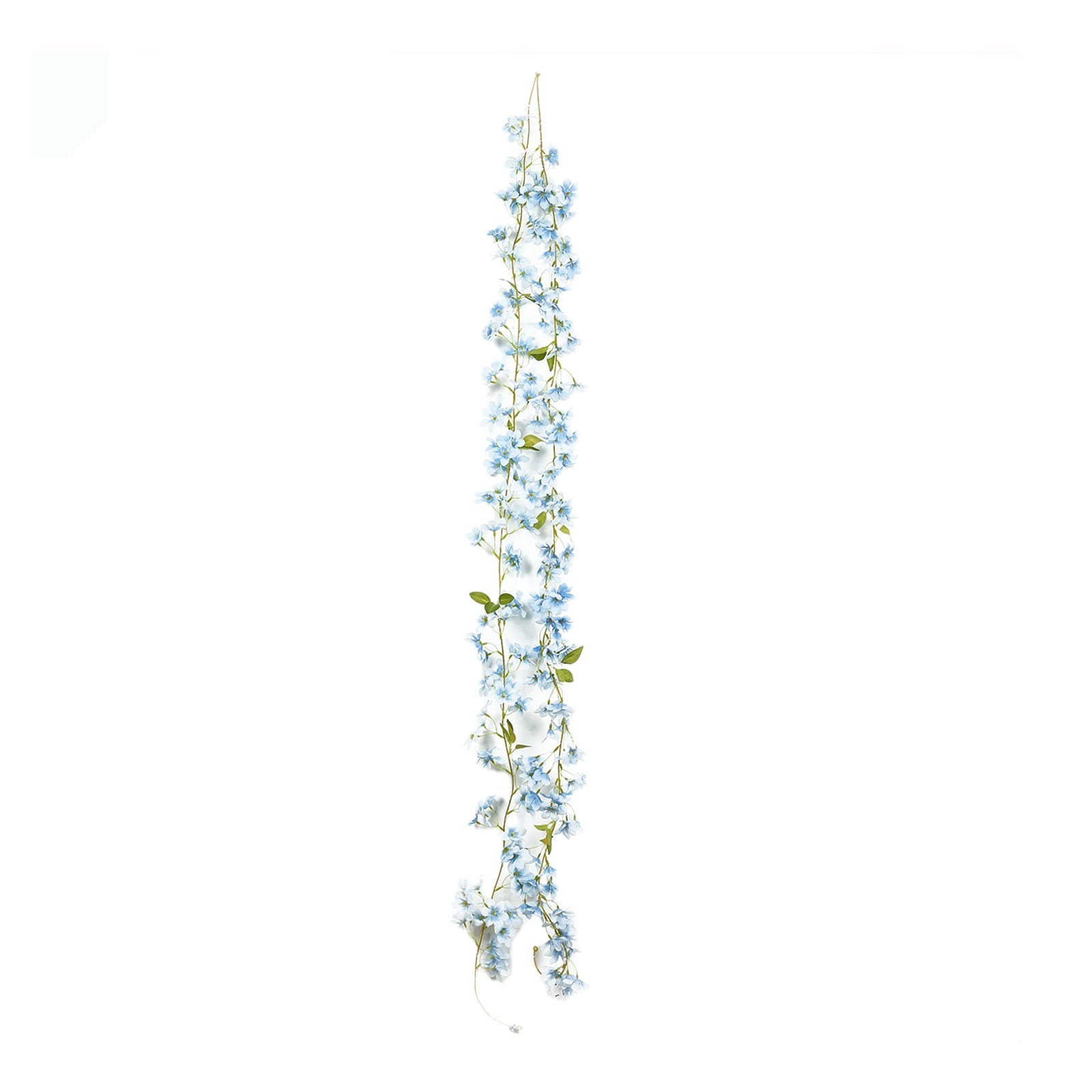 2-Pack Garland String Lights Jasmine Silk Flower Design Blue Warm White - Battery Operated Hanging Décor 6ft