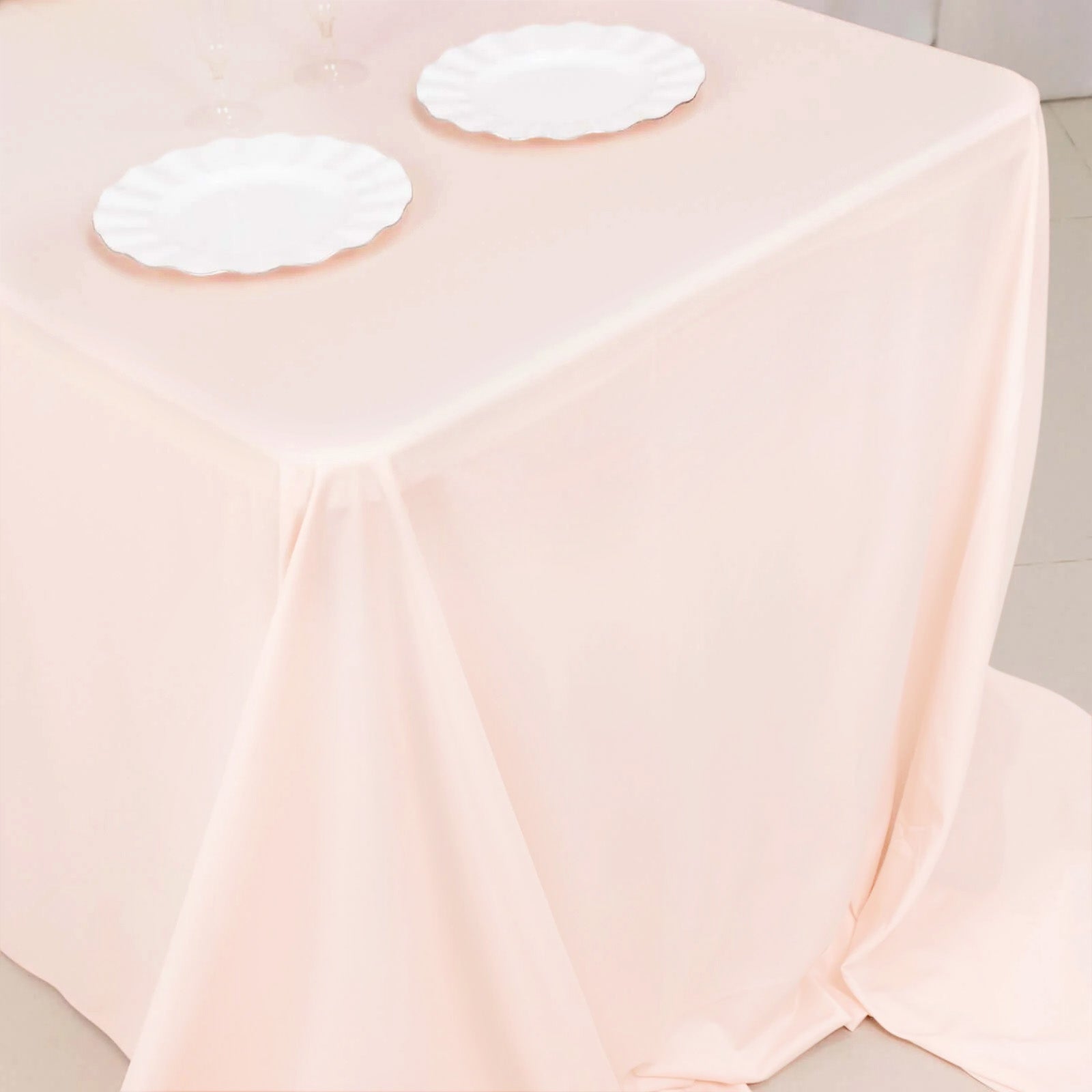 Premium Scuba Rectangular 90x156 Tablecloth Blush - Wrinkle Free, Stain Resistant & Seamless Table Cover