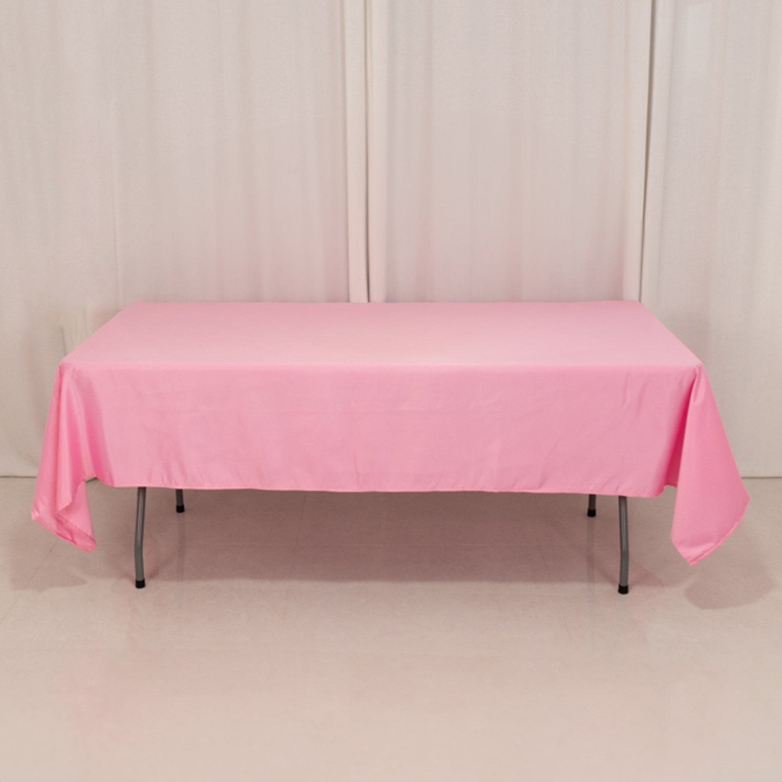 Lamour Satin 60x102 Rectangle Tablecloth Pink - Durable & Silky Soft Feel Table Cover