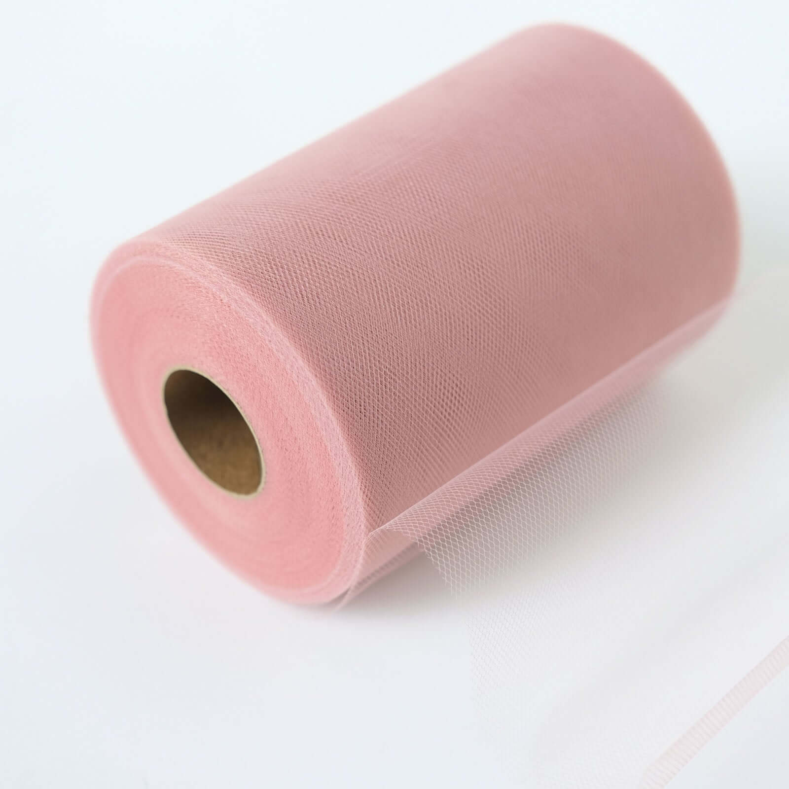 6x100 Yards Dusty Rose Tulle Fabric Bolt, Sheer Fabric Spool Roll For Crafts