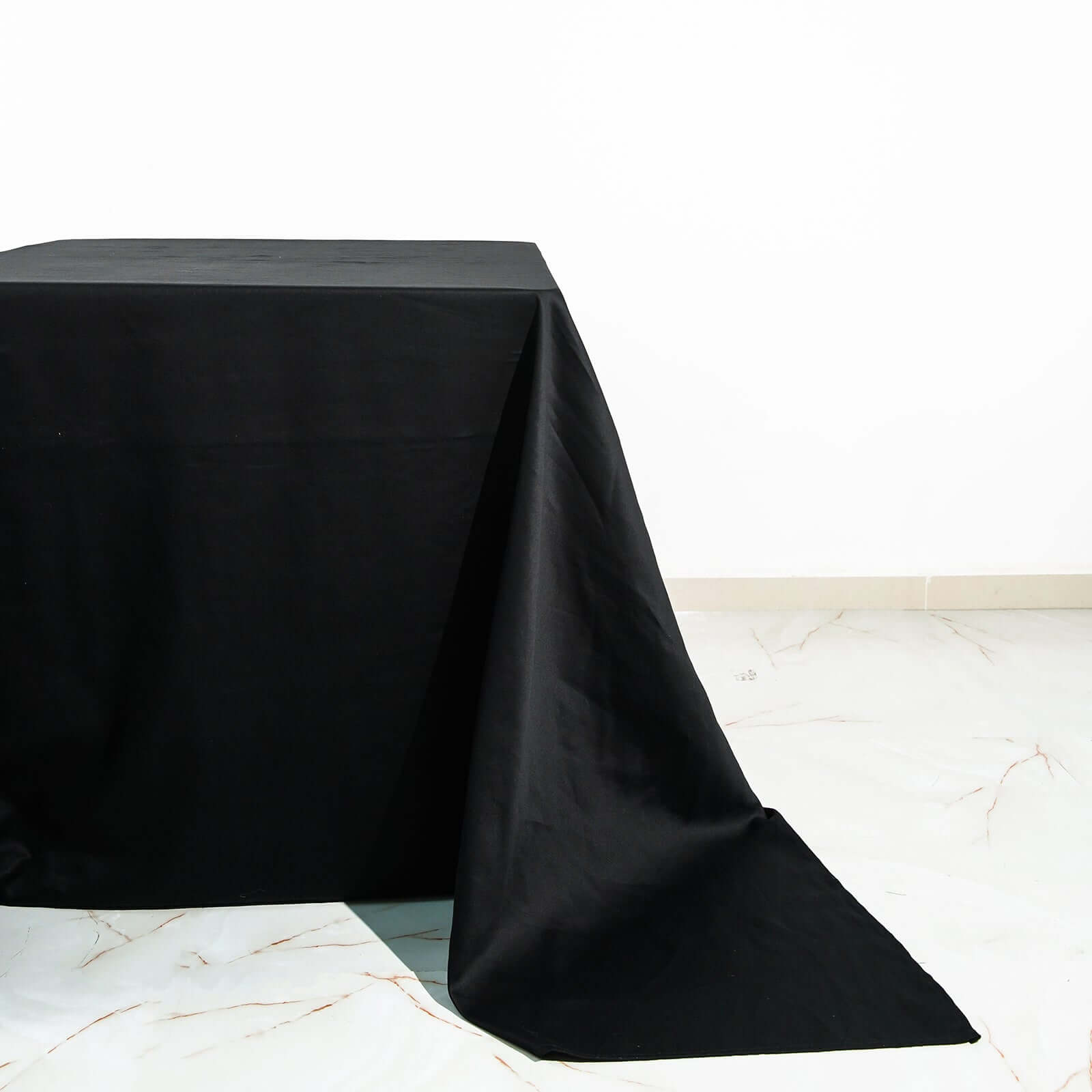 100% Cotton 90x90 Square Tablecloth Black Linen - Soft & Breathable Fabric Table Cover