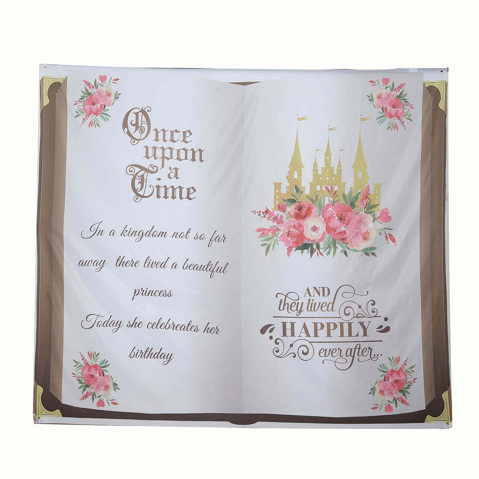 8ftx7ft Fairy Tale Book Vinyl Photography Backdrop, Once Upon a Time Princess Theme Party Photo Shoot Background