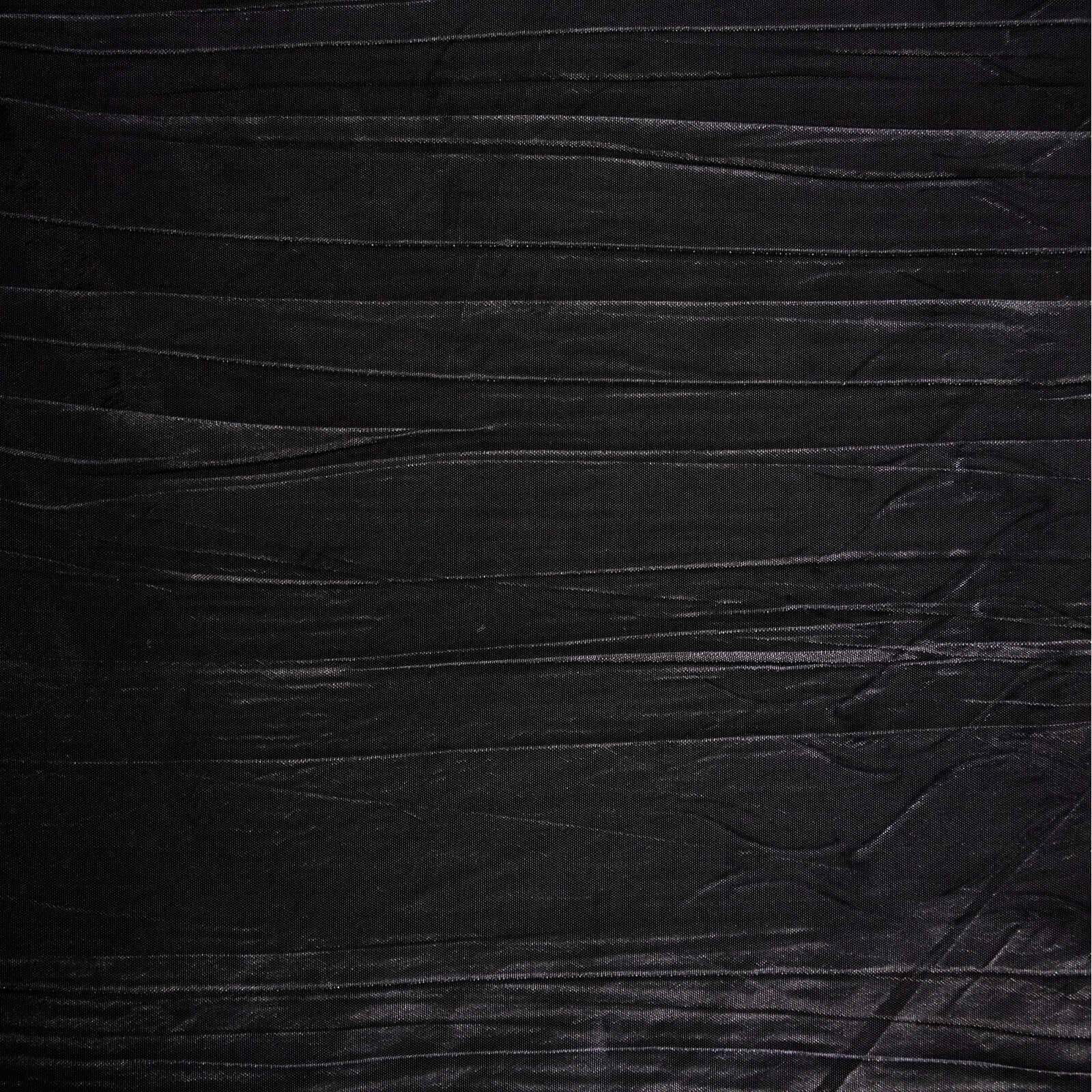 Taffeta 120 Round Tablecloth Black - Seamless Accordion Crinkle Design for Stylish Occasions