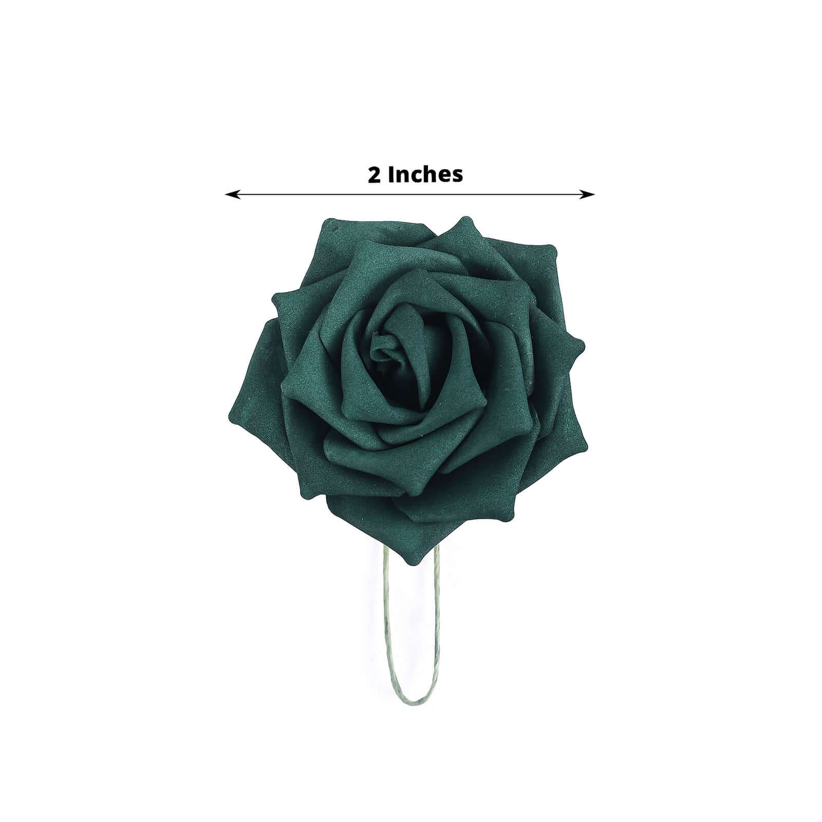 24 Roses 2 Hunter Emerald Green Artificial Foam Flowers With Stem Wire and Leaves