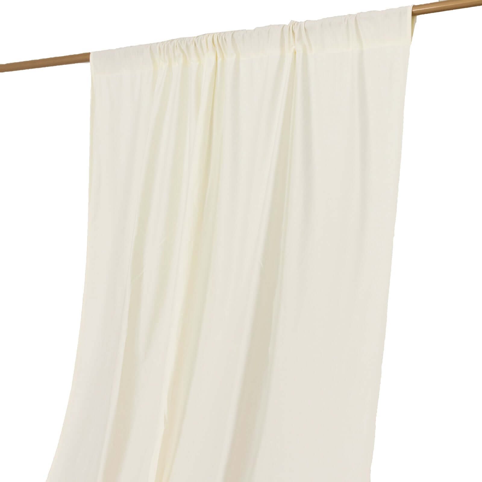 Ivory Scuba Polyester Event Curtain Drapes, Durable Flame Resistant Backdrop Event Panel Wrinkle Free with Rod Pockets - 5ftx14ft