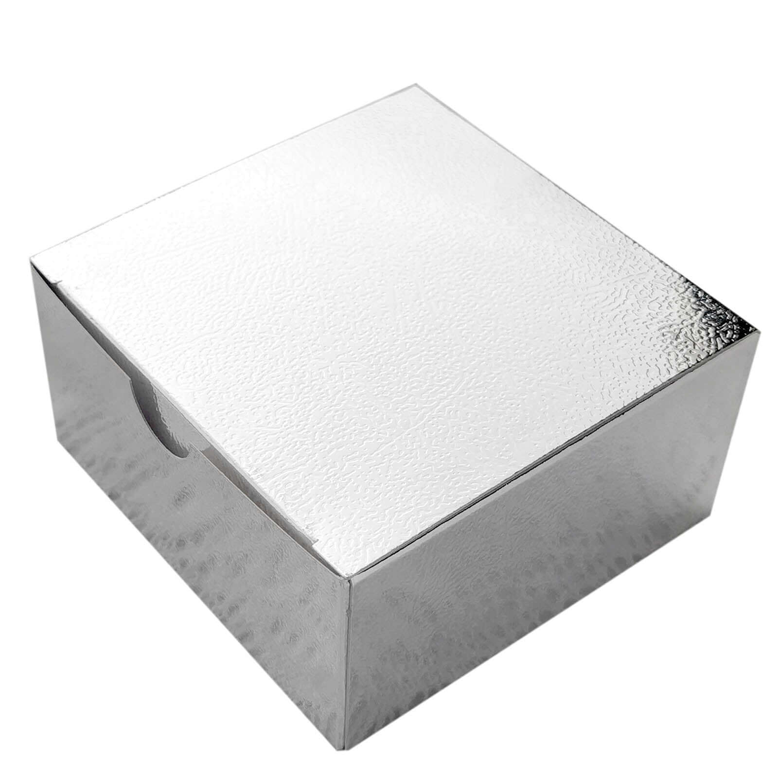 100 Pack 4x4x2 Silver Cake Cupcake Party Favor Gift Boxes, DIY