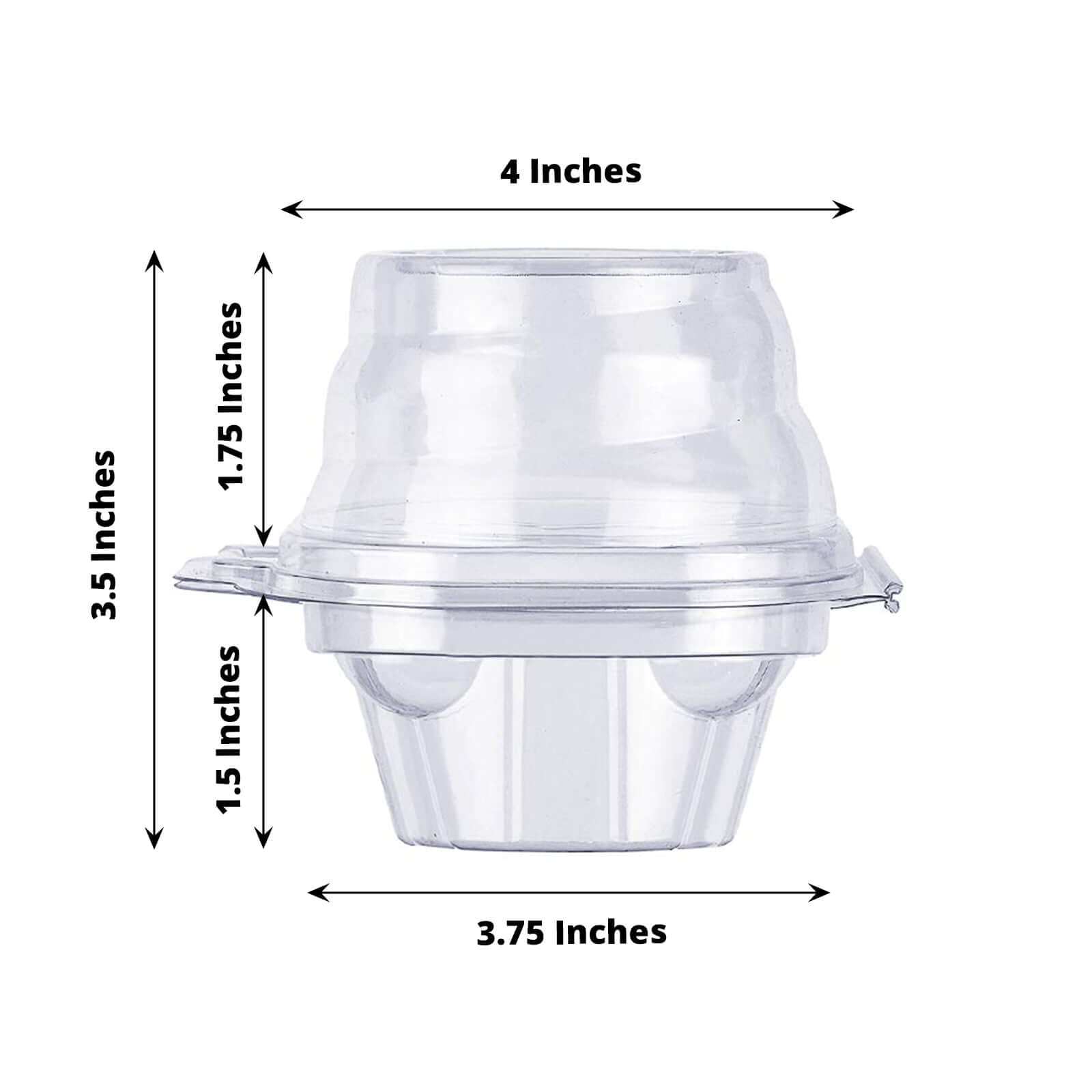 25-Pack Plastic Cupcake Container Boxes Clear - Single Clamshell-Packaging with Stackable Dome Lid for Events & Bakeries 4