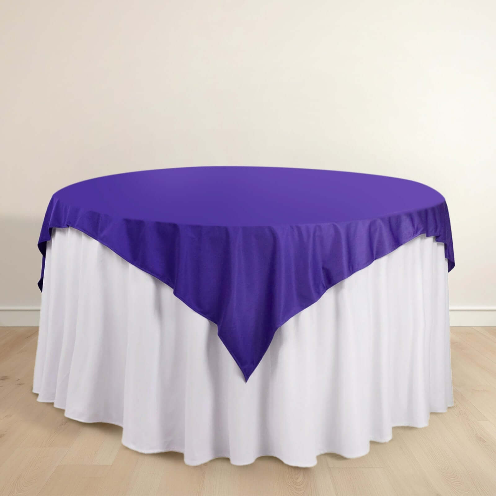 Premium Scuba 70x70 Table Overlay Square Tablecloth Purple - Wrinkle Free & Stain Resistant Table Cover