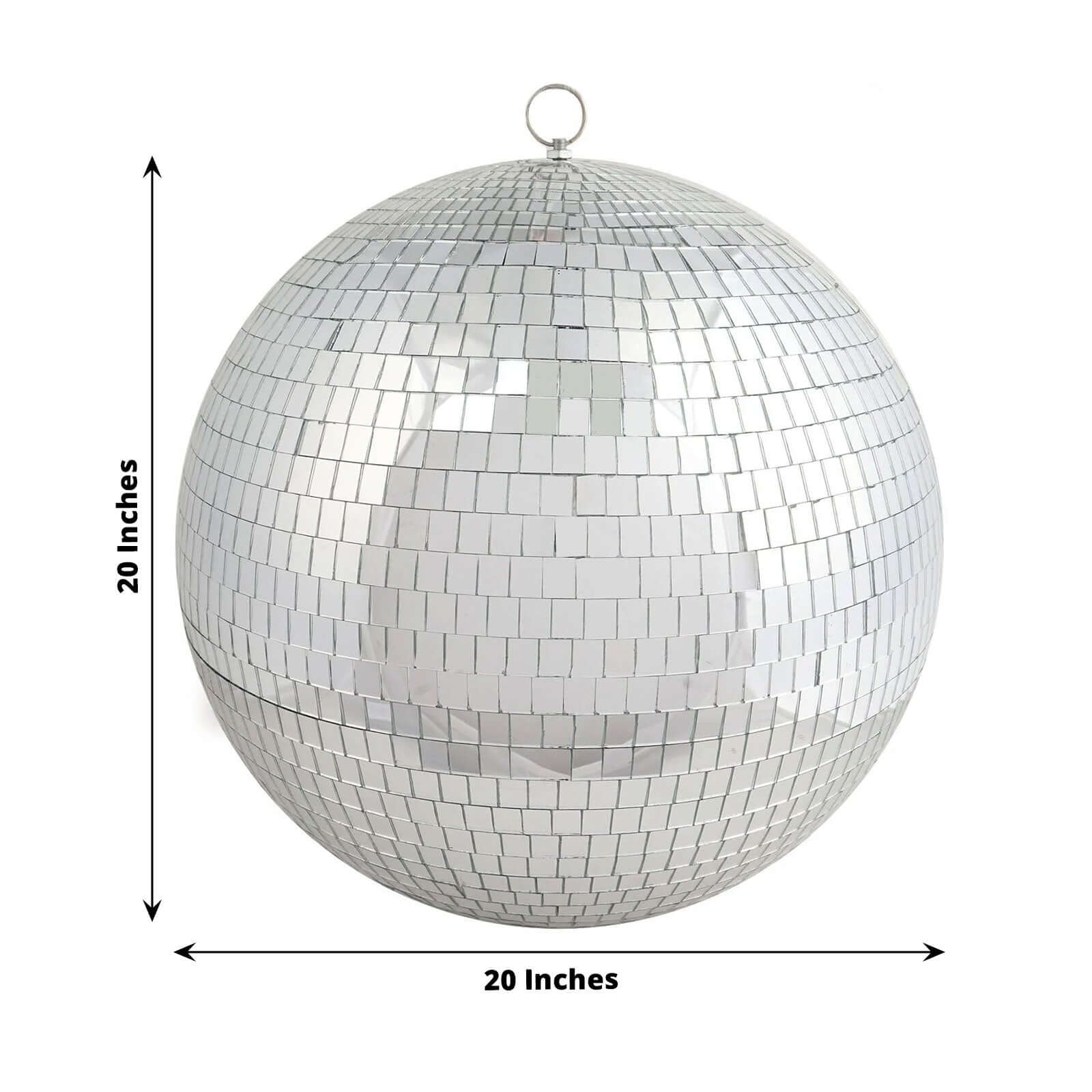 20 Large Silver Foam Disco Mirror Ball With Hanging Swivel Ring, Holiday Party Decor