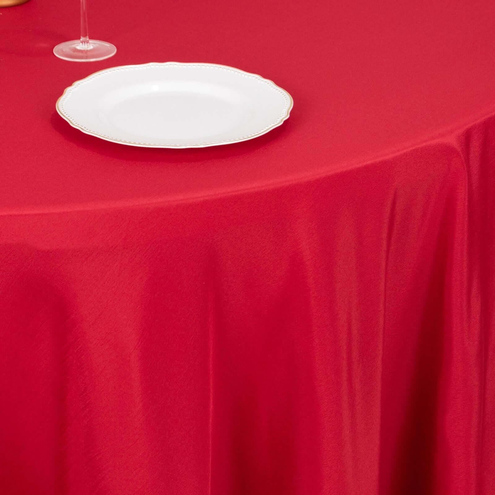 Polyester 120 Round Tablecloth Wine - Seamless Wrinkle-Resistant Table Cover