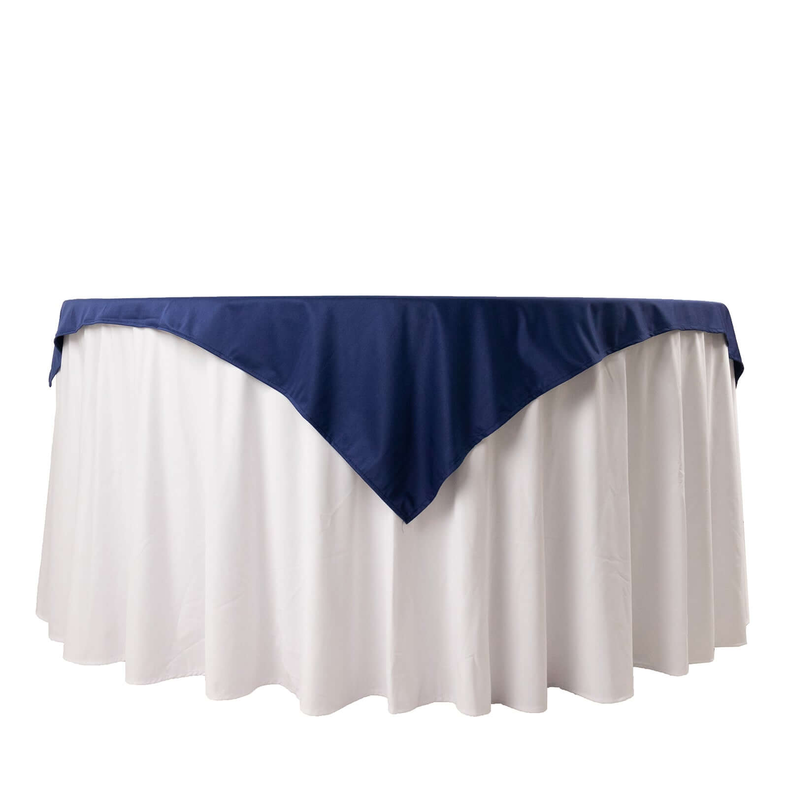 Premium Scuba 54x54 Table Overlay Square Tablecloth Navy Blue - Wrinkle Free & Stain Resistant Table Cover