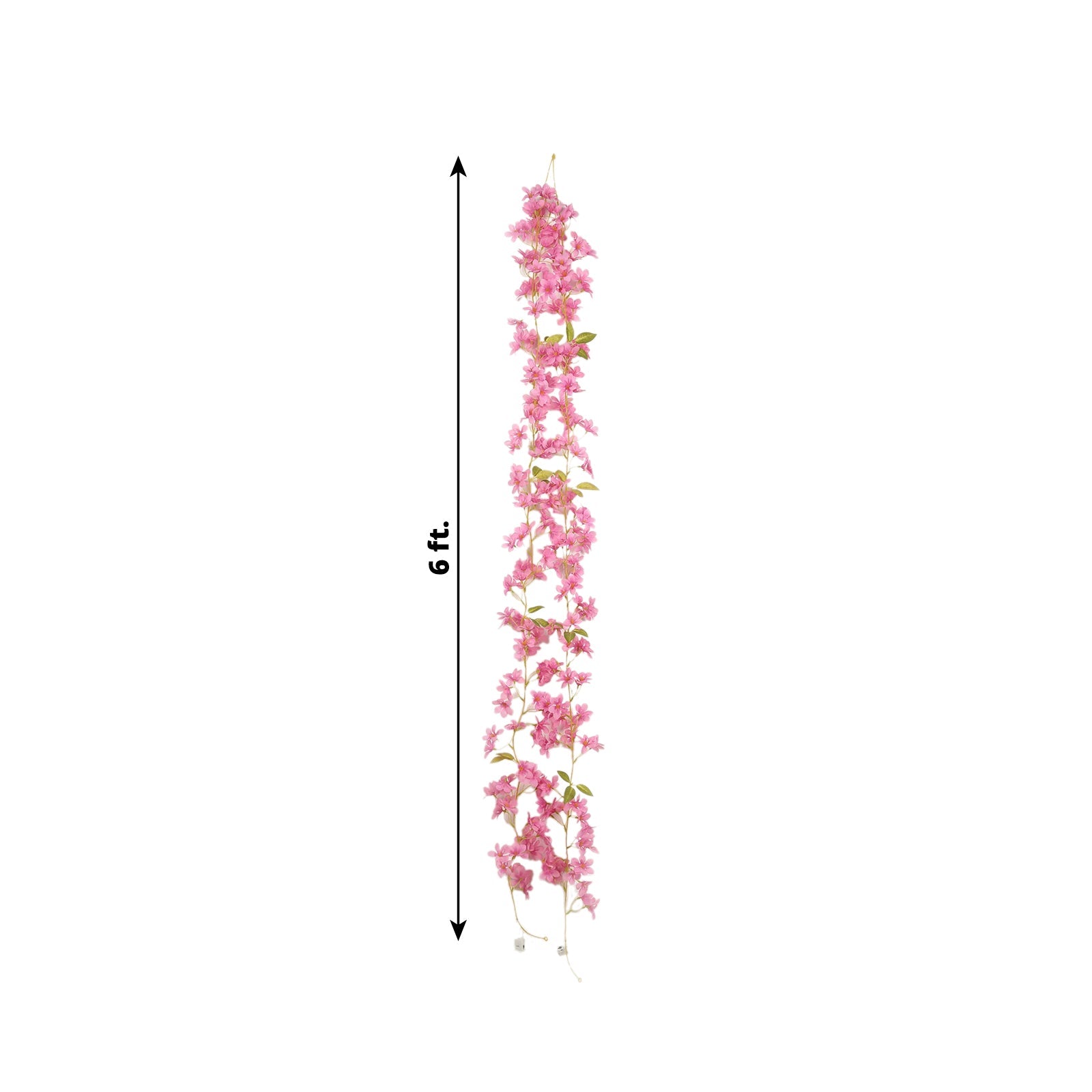 2-Pack Garland String Lights Jasmine Silk Flower Design Pink Warm White - Battery Operated Hanging Décor 6ft