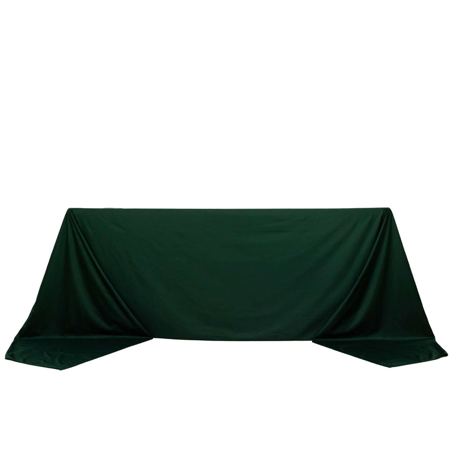 Premium Scuba Rectangular 90x156 Tablecloth Hunter Emerald Green - Wrinkle Free, Stain Resistant & Seamless Table Cover