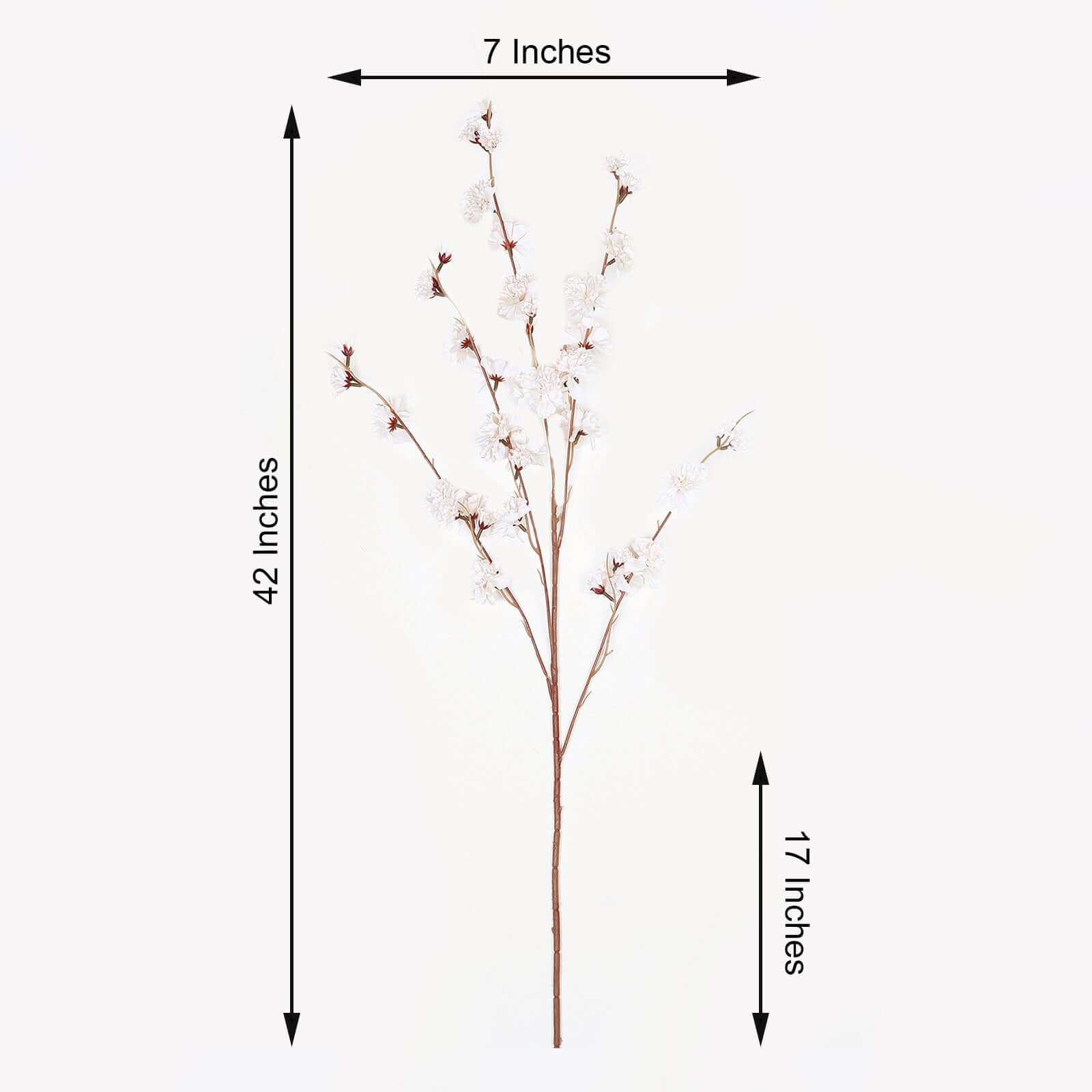 2 Branches 42 Tall Ivory Artificial Silk Carnation Flower Stems