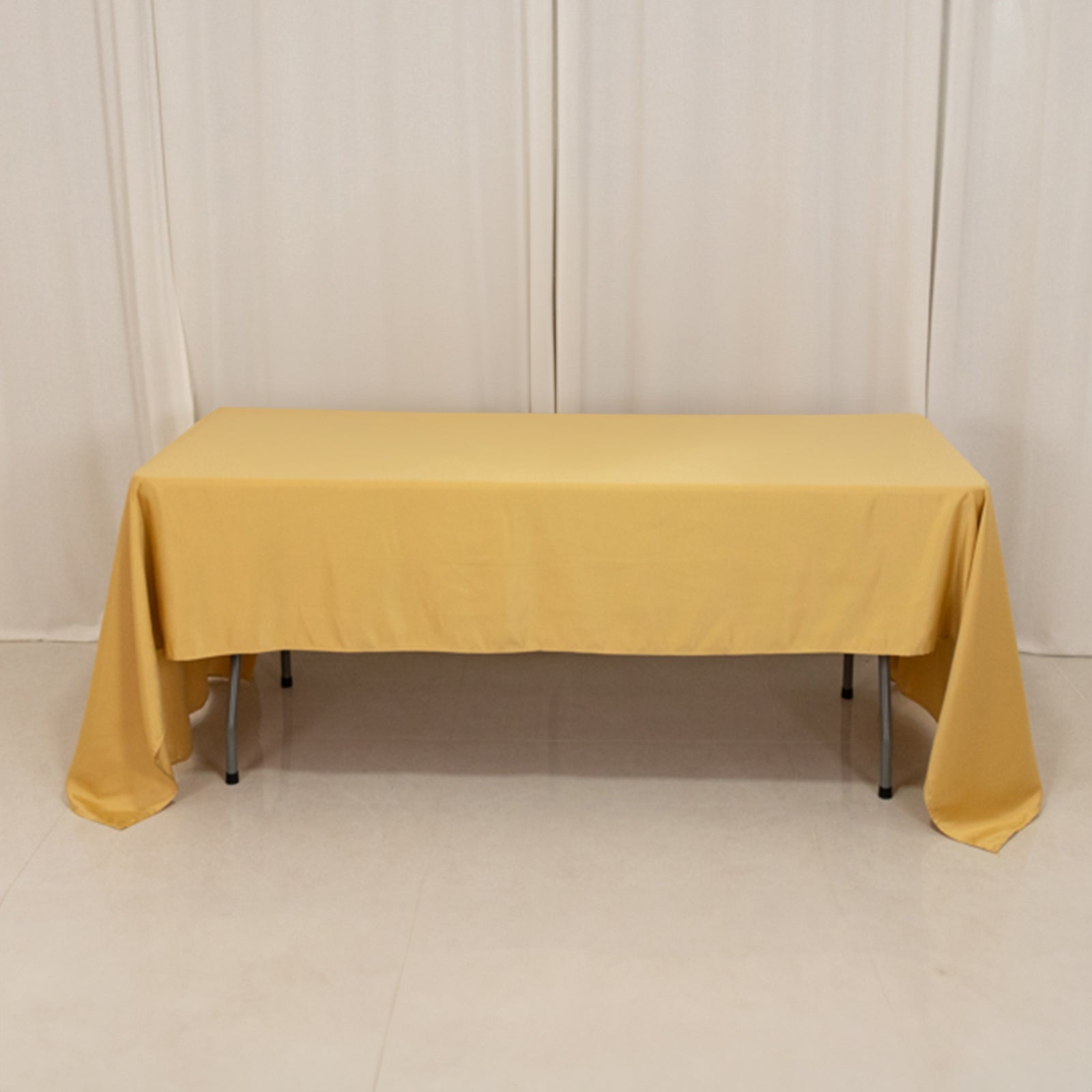 Lamour Satin 60x126 Rectangle Tablecloth Champagne - Soft & Silk-Like Table Cover