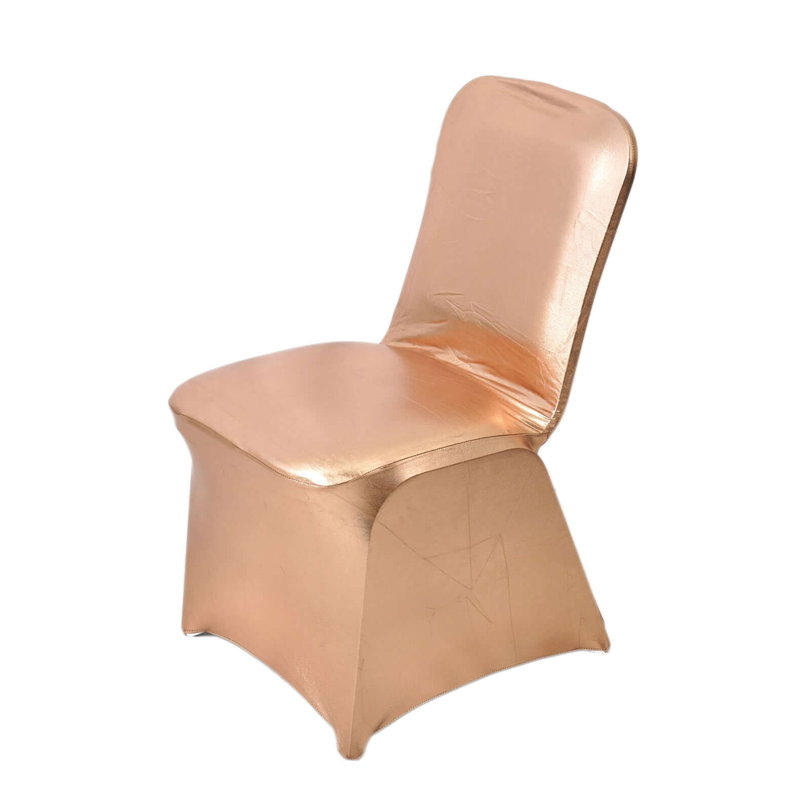 Spandex Banquet Chair Cover Metallic Rose Gold - Glittering Fitted Slipcover