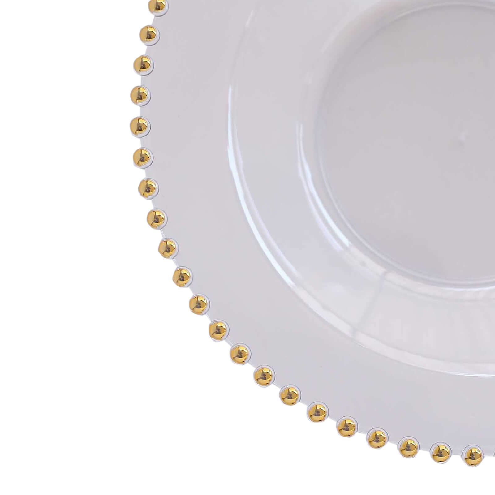 10-Pack Plastic Dessert Salad Bowls Clear Round Design with Gold Beaded Rim - Disposable Soup Bowls 12oz