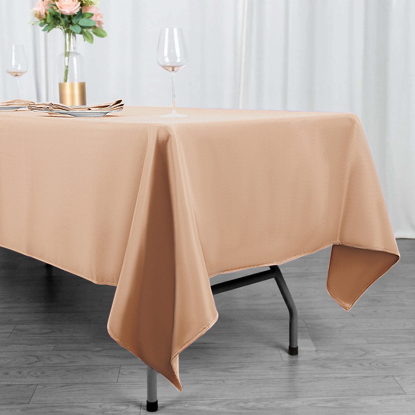 Premium Polyester 60x102 Rectangle Tablecloth Nude - Durable 220GSM Wrinkle-Resistant Table Cover