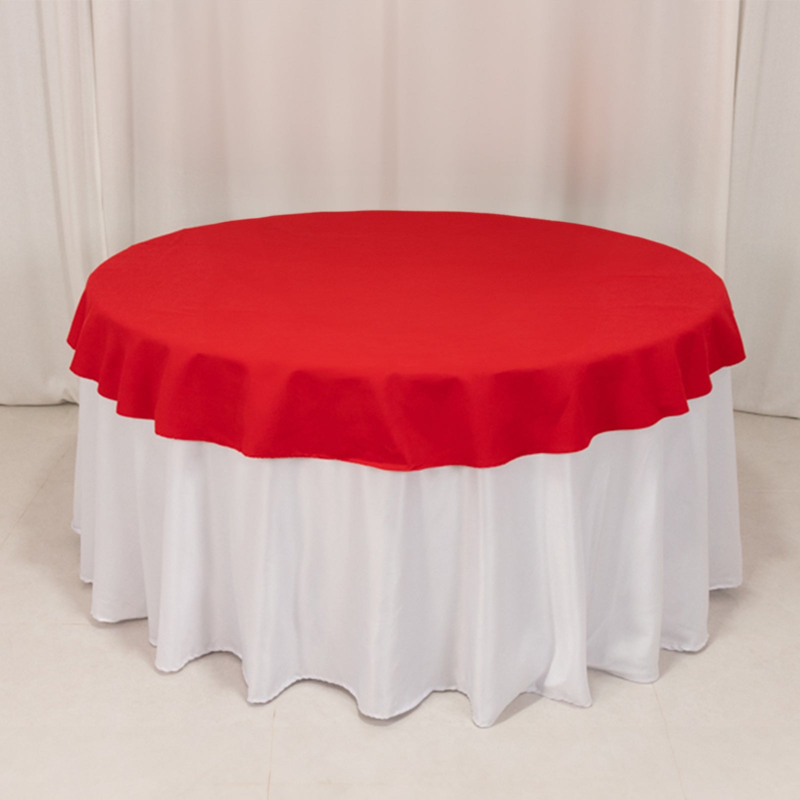 Cotton Blend 70 Round Tablecloth Red - Wrinkle-Resistant Table Cover