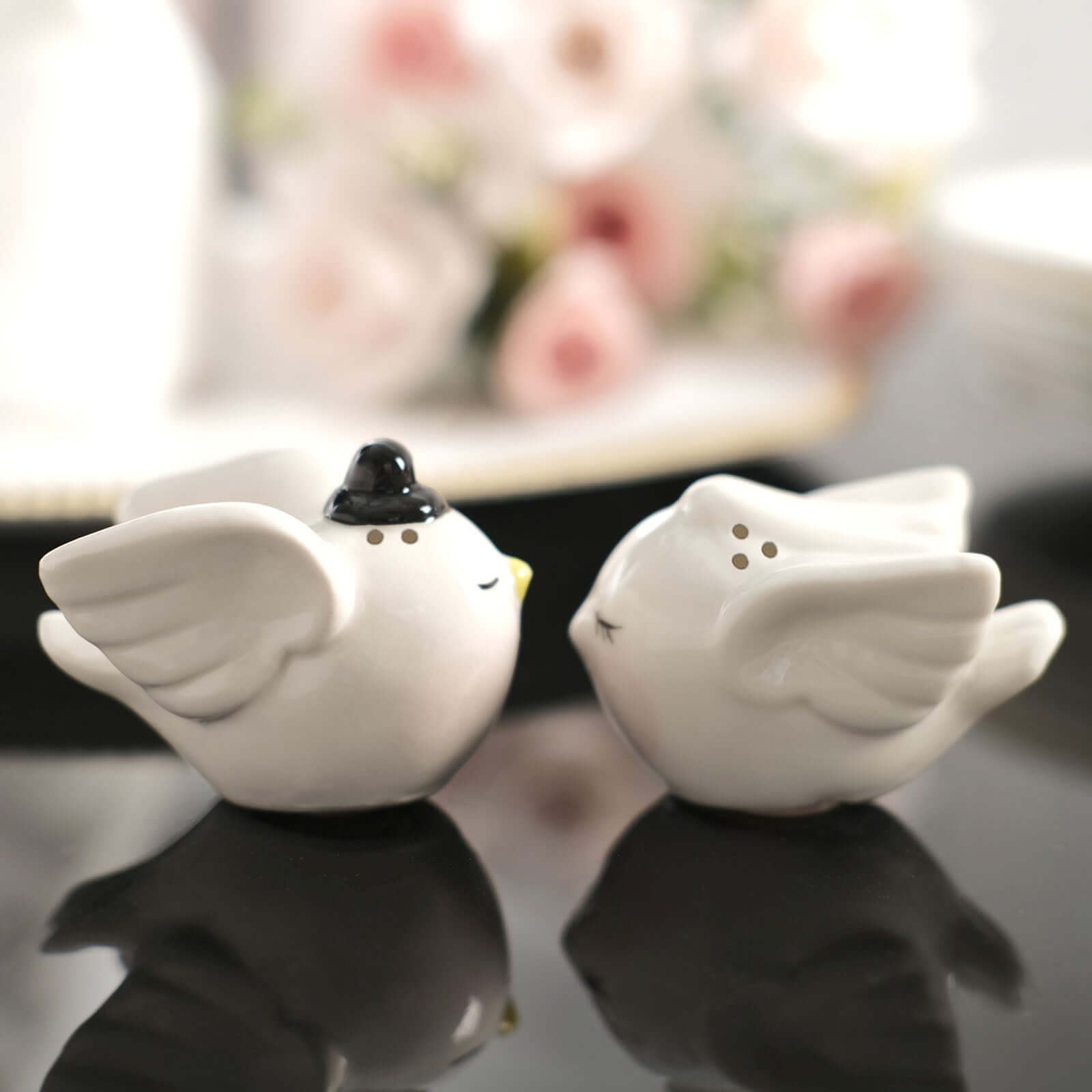 2.5 Bride And Groom Love Birds Salt And Pepper Shaker Party Favors, Wedding Favors In Pre-Packed Gift Box