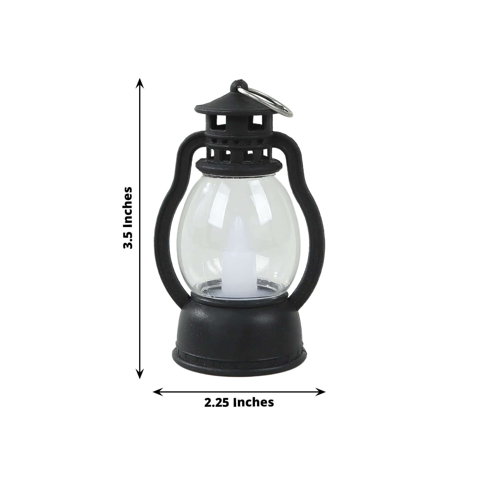 12-Pack LED Flickering Decorative Lights Vintage Black - Battery Operated Mini Hanging Lanterns 3.5