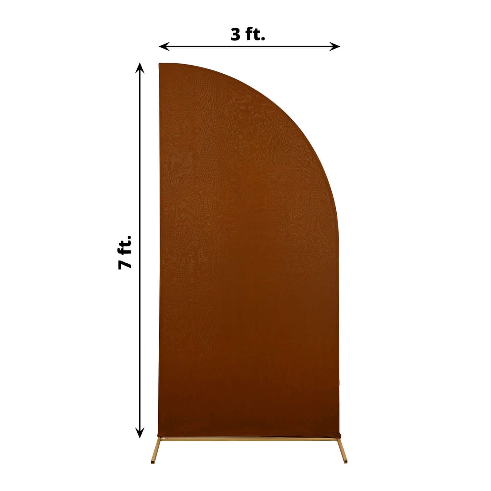 7ft Cinnamon Brown Spandex Half Moon Chiara Backdrop Stand Cover, Custom Fitted Wedding Arch Cover