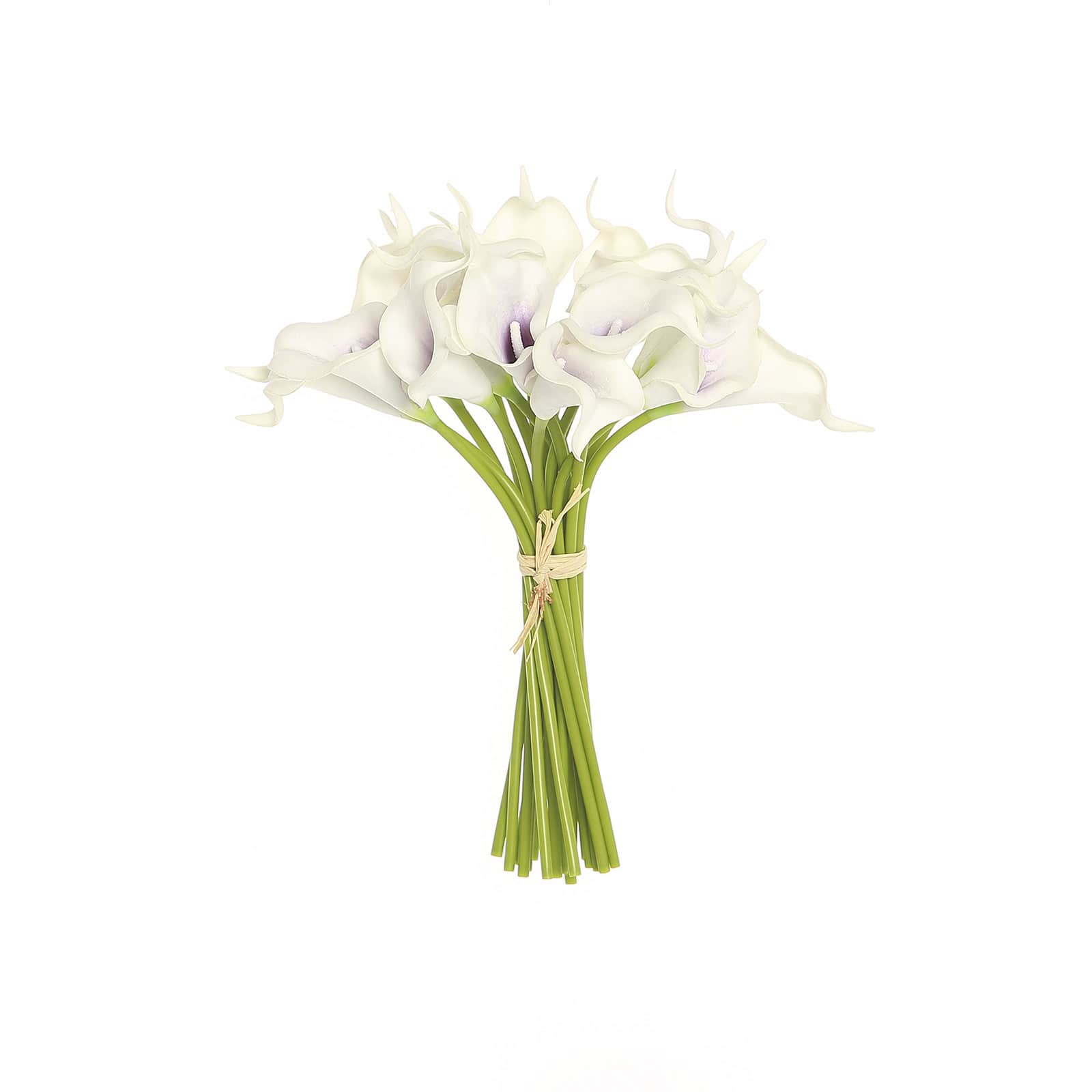 20 Stems 14 White Purple Artificial Poly Foam Calla Lily Flowers