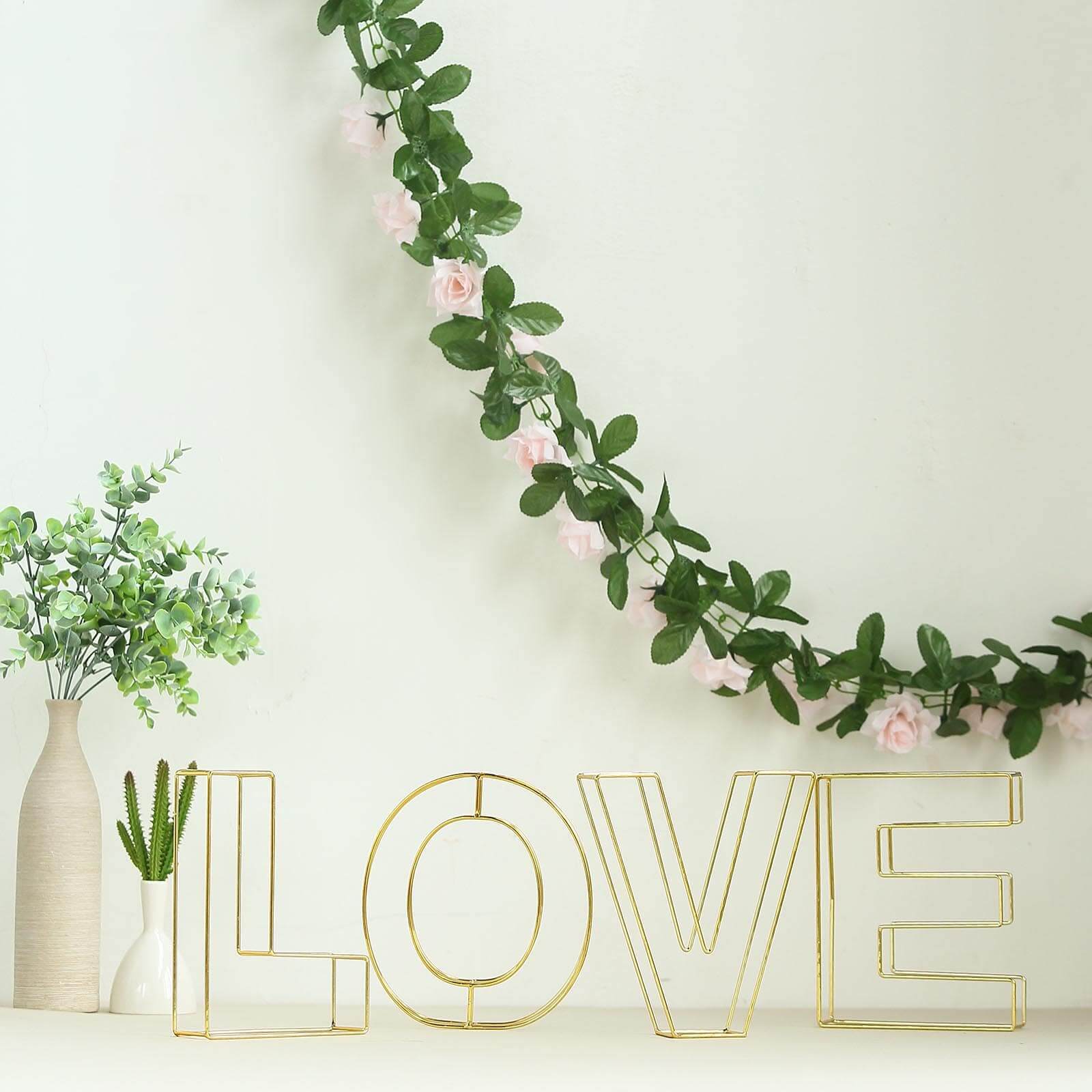 8 Tall Gold Freestanding 3D Decorative Wire Letter, Wedding Centerpiece - P