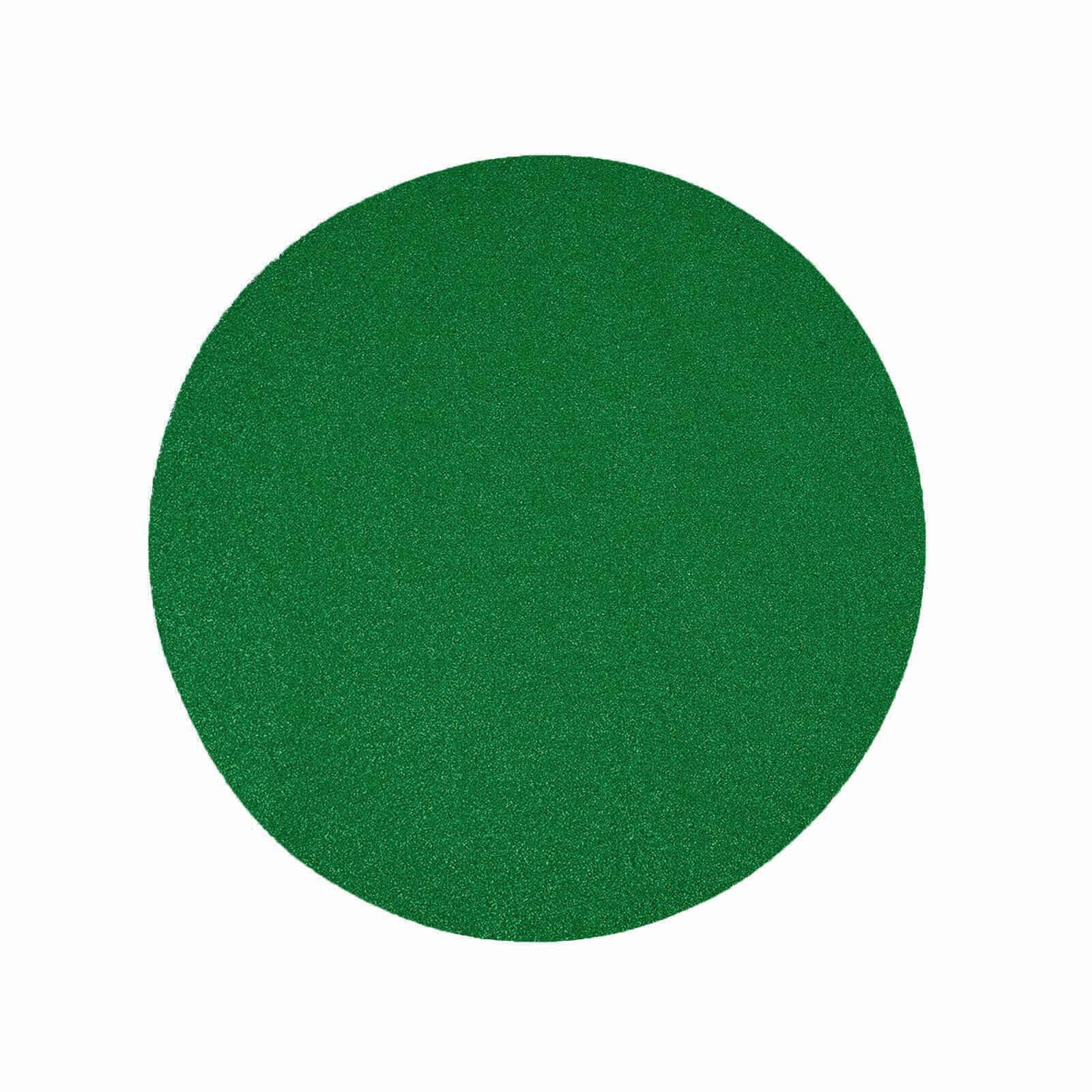 6-Pack Placemats Glitter Design Green Sparkle Round - Non-Slip Decorative Dining Table Mats 13