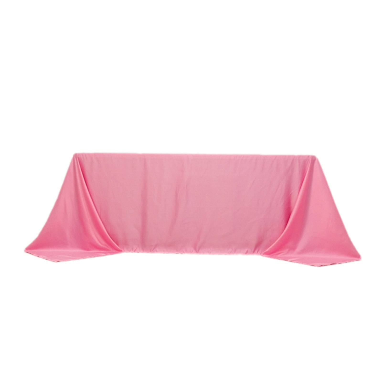 Lamour Satin 90x132 Rectangle Tablecloth Pink - Soft & Silk-Like Seamless Table Cover