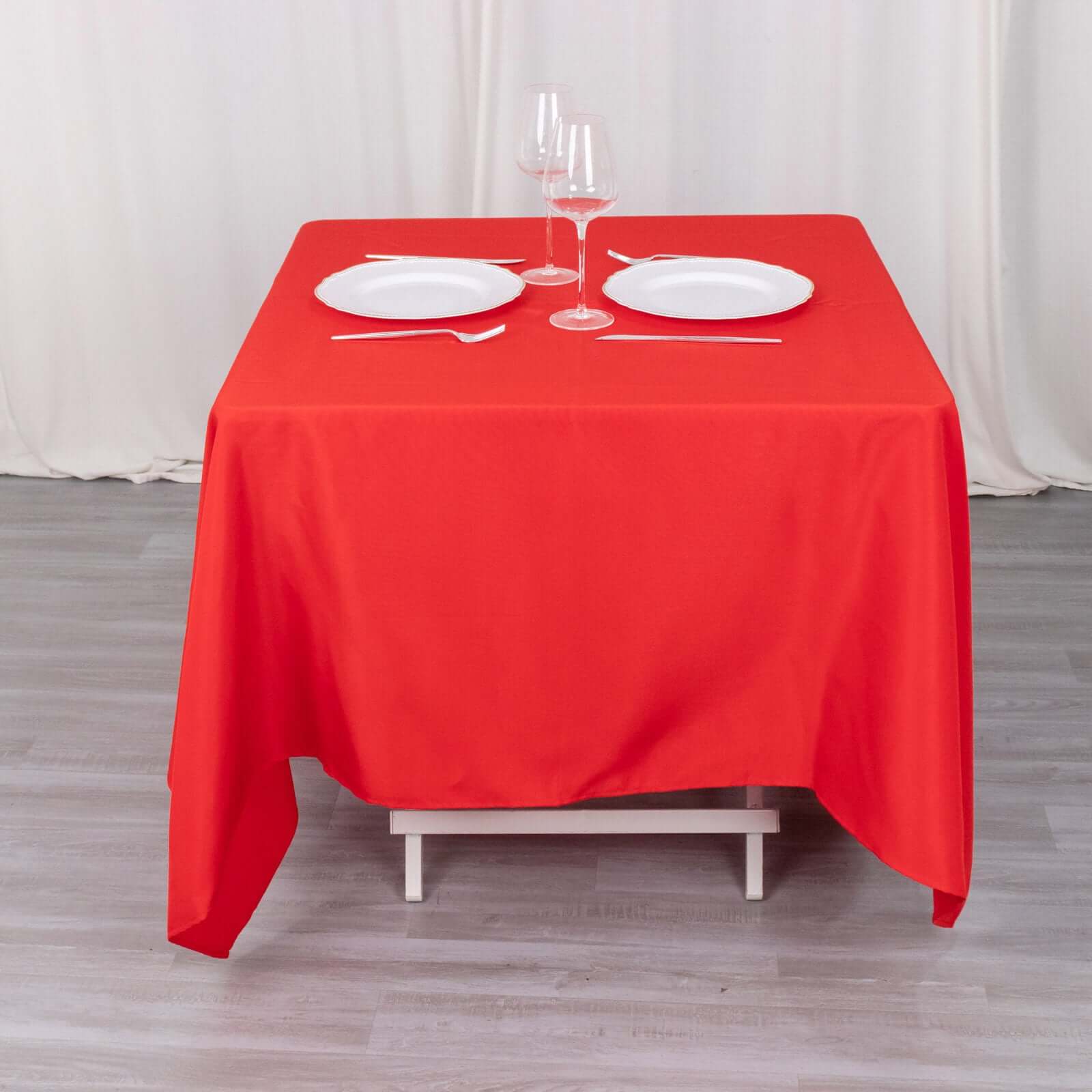 Premium Polyester Square Tablecloth 70x70 Red 220GSM Wrinkle-Resistant Table Cover