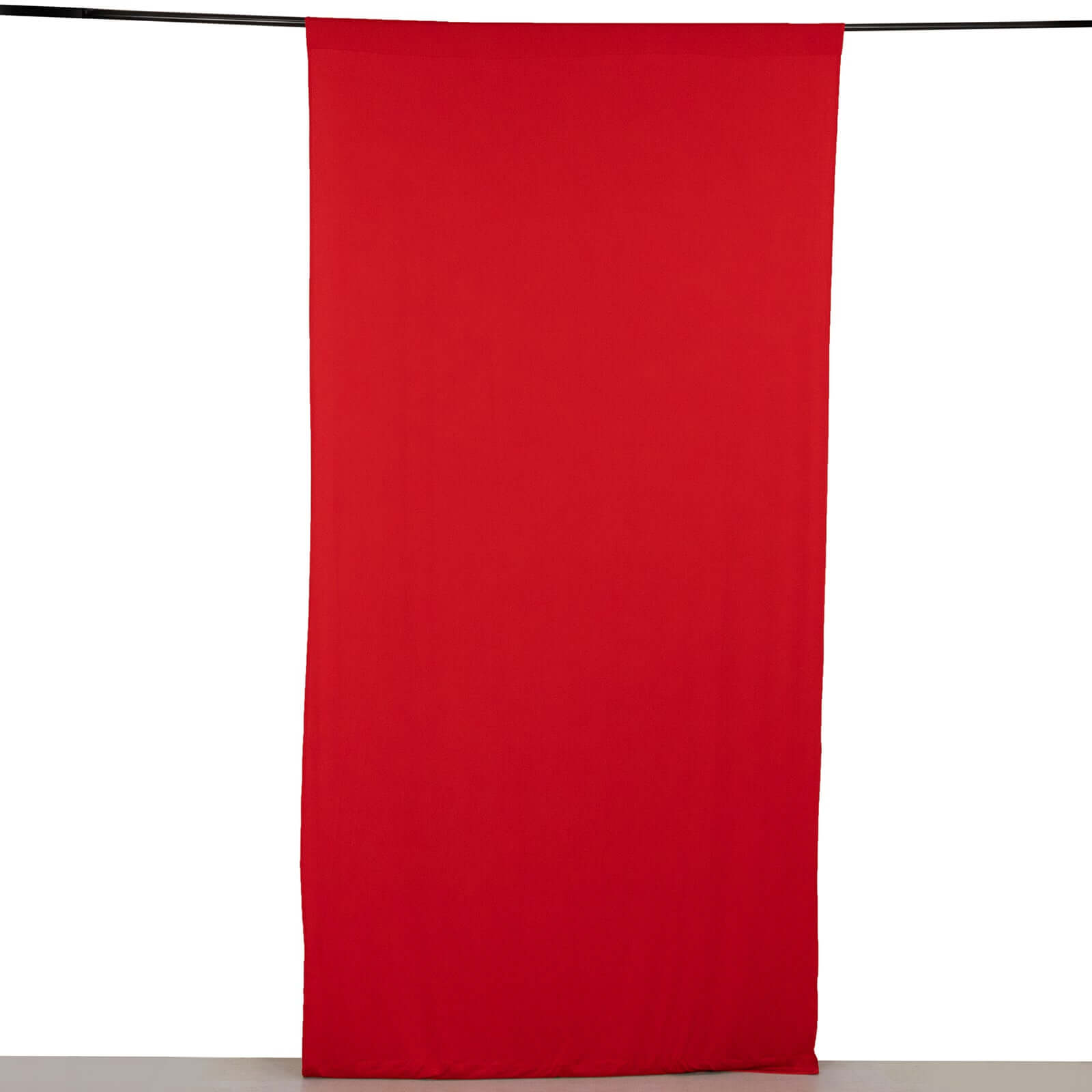 Red 4-Way Stretch Spandex Event Curtain Drapes, Wrinkle Free Backdrop Event Panel with Rod Pockets - 5ftx10ft