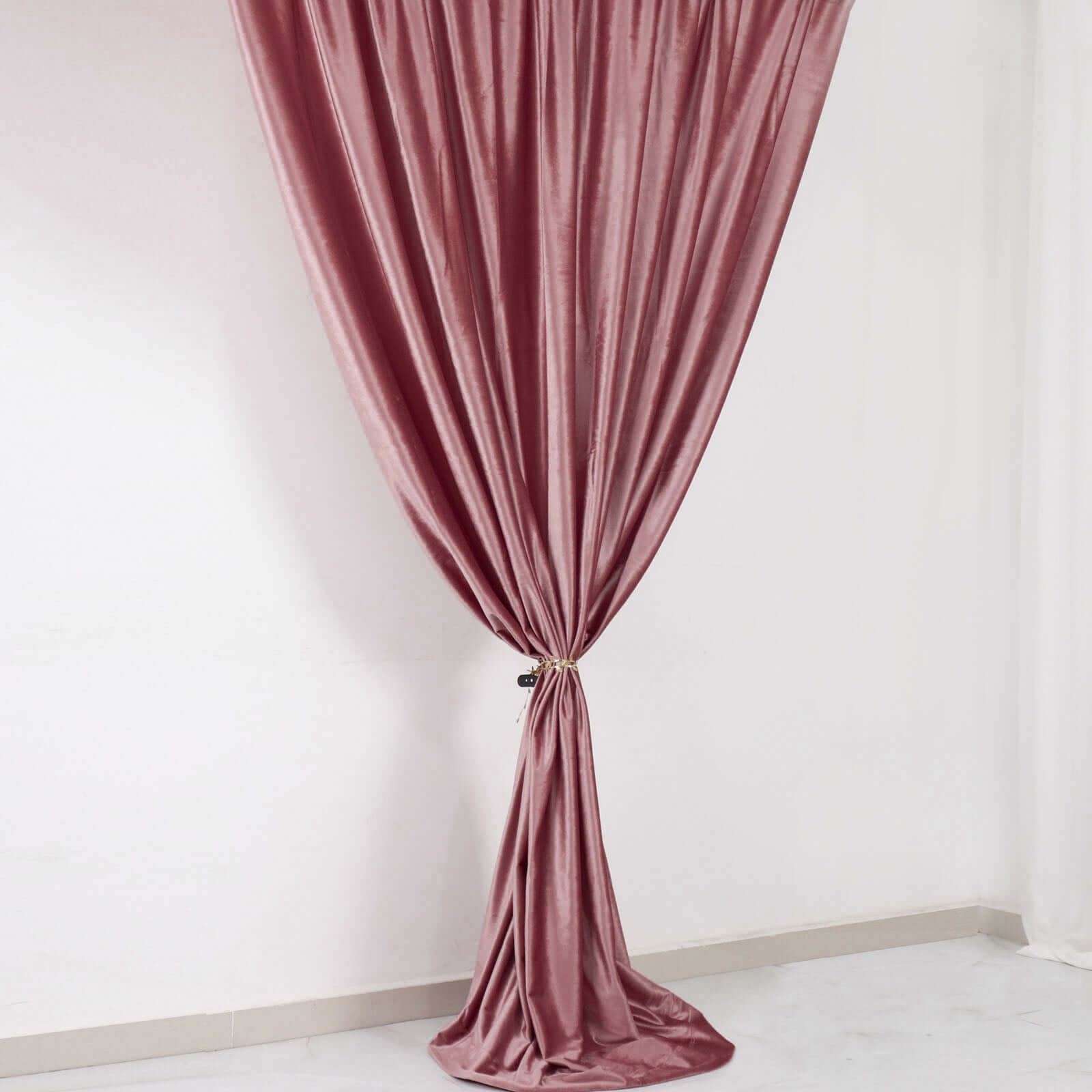 8ftx8ft Dusty Rose Premium Smooth Velvet Event Curtain Drapes, Privacy Backdrop Event Panel with Rod Pocket