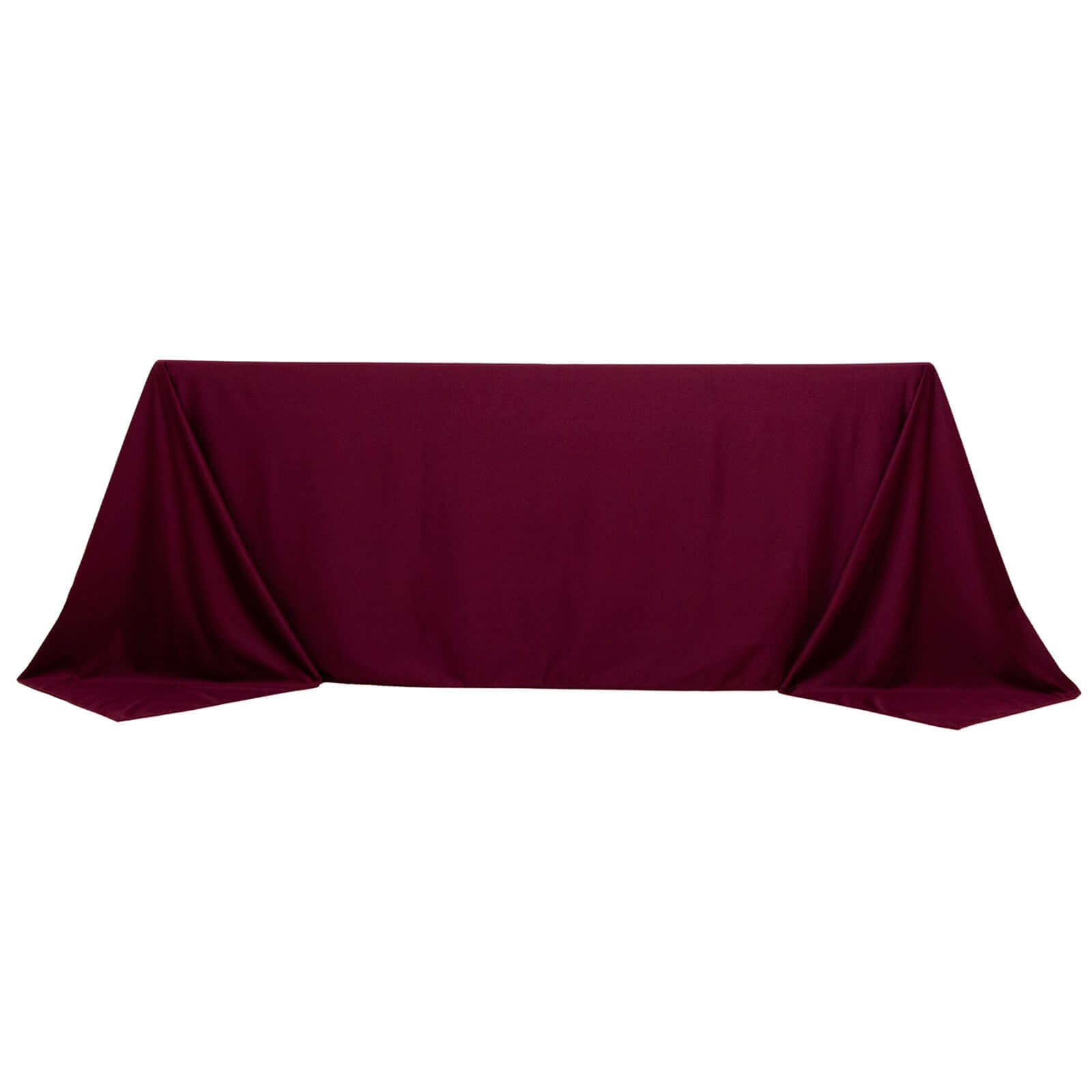 Premium Scuba Rectangular 90x132 Tablecloth Burgundy - Wrinkle Free, Stain Resistant & Seamless Table Cover