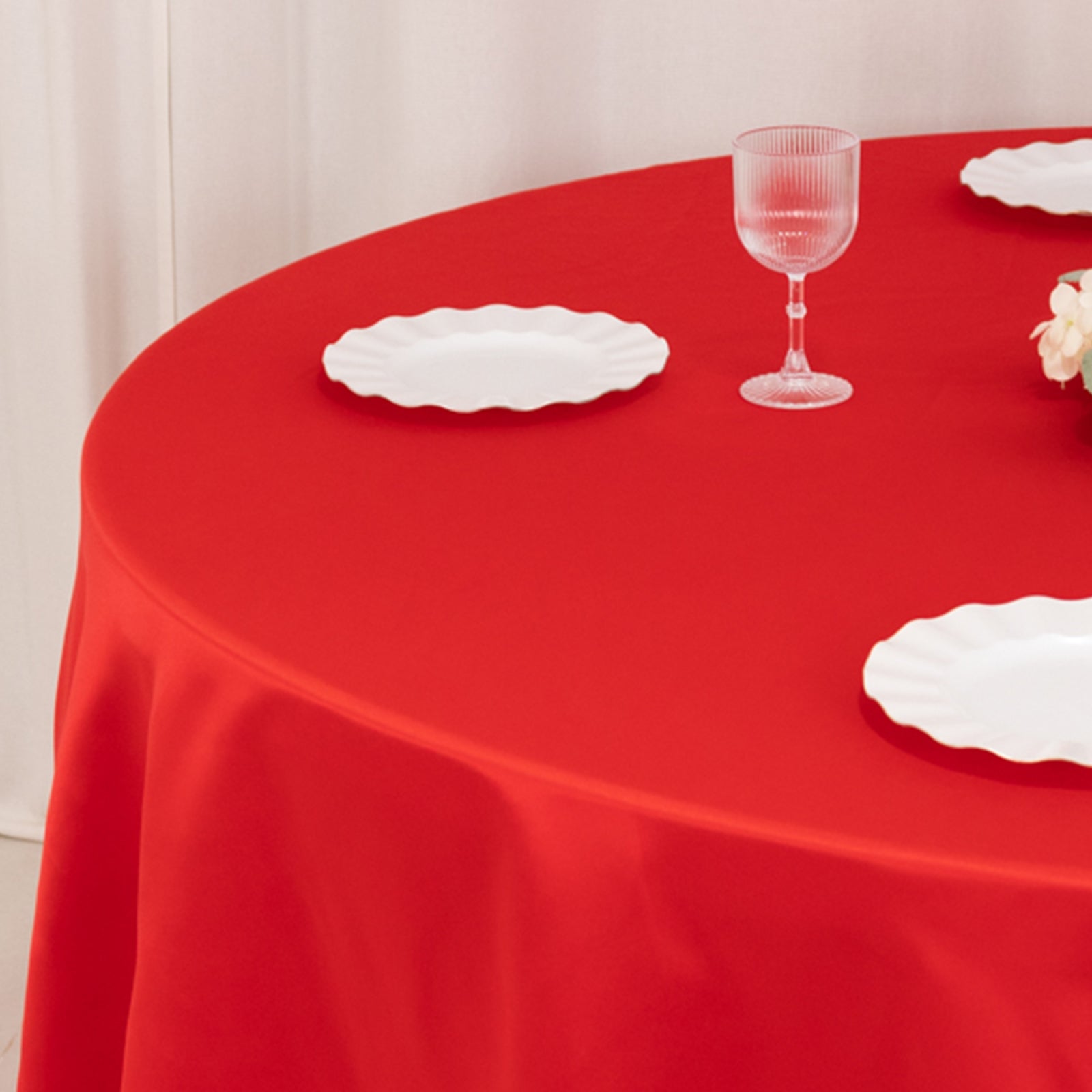 Lamour Satin 108 Round Tablecloth Red - Durable & Silk-Like Table Cover