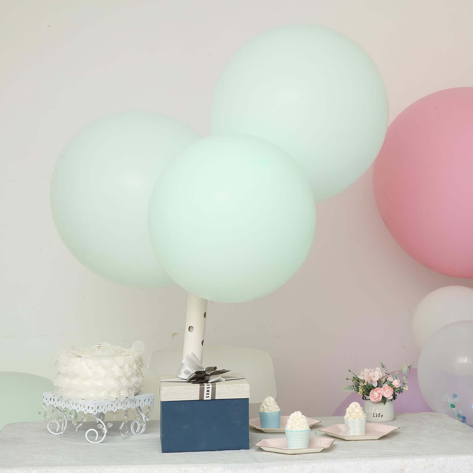 10 Pack 18 Matte Pastel Mint Helium or Air Latex Party Balloons