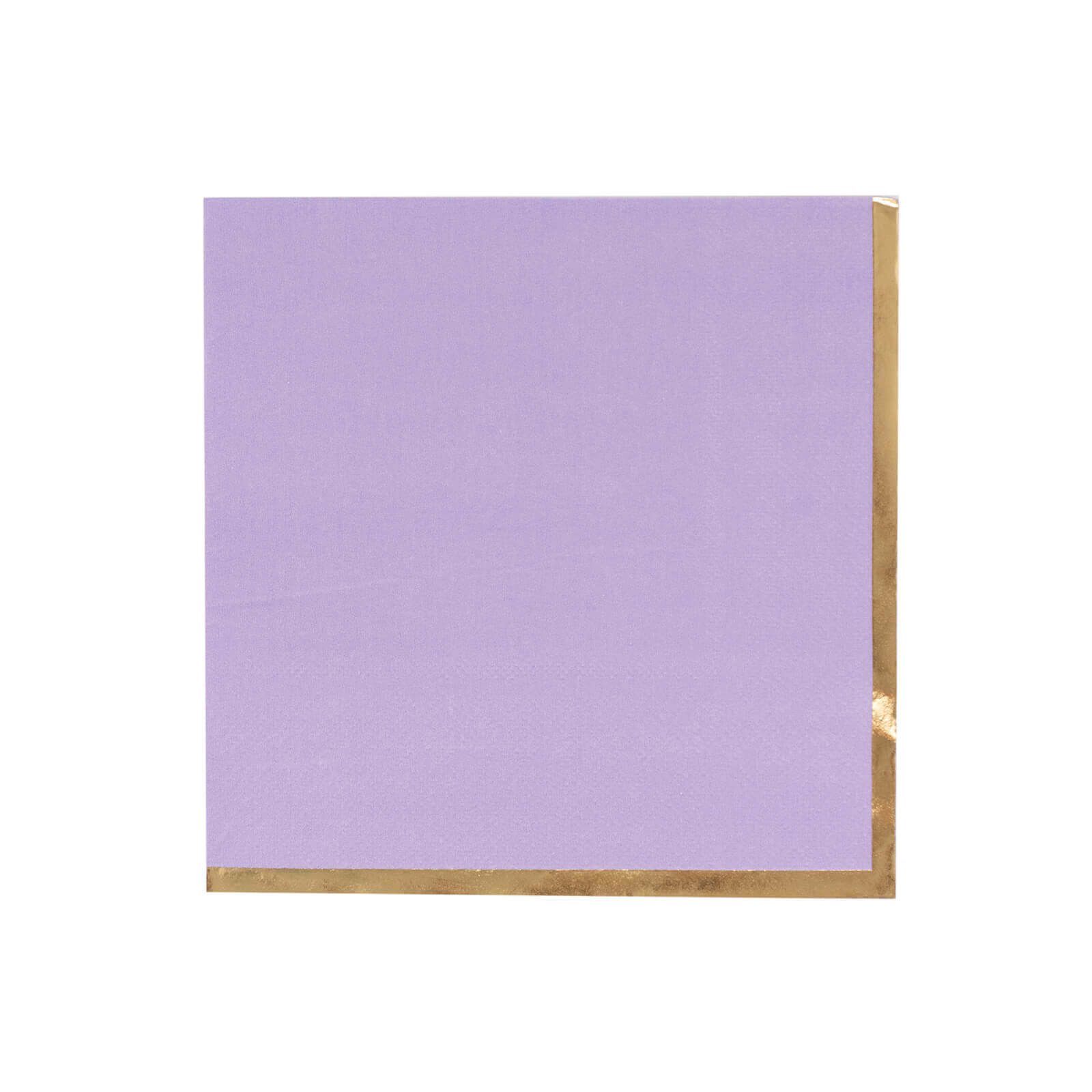 50-Pack Paper Beverage Napkins with Gold Foil Edge Lavender - Disposable 2 Ply Cocktail Napkins for Events 6.5x6.5