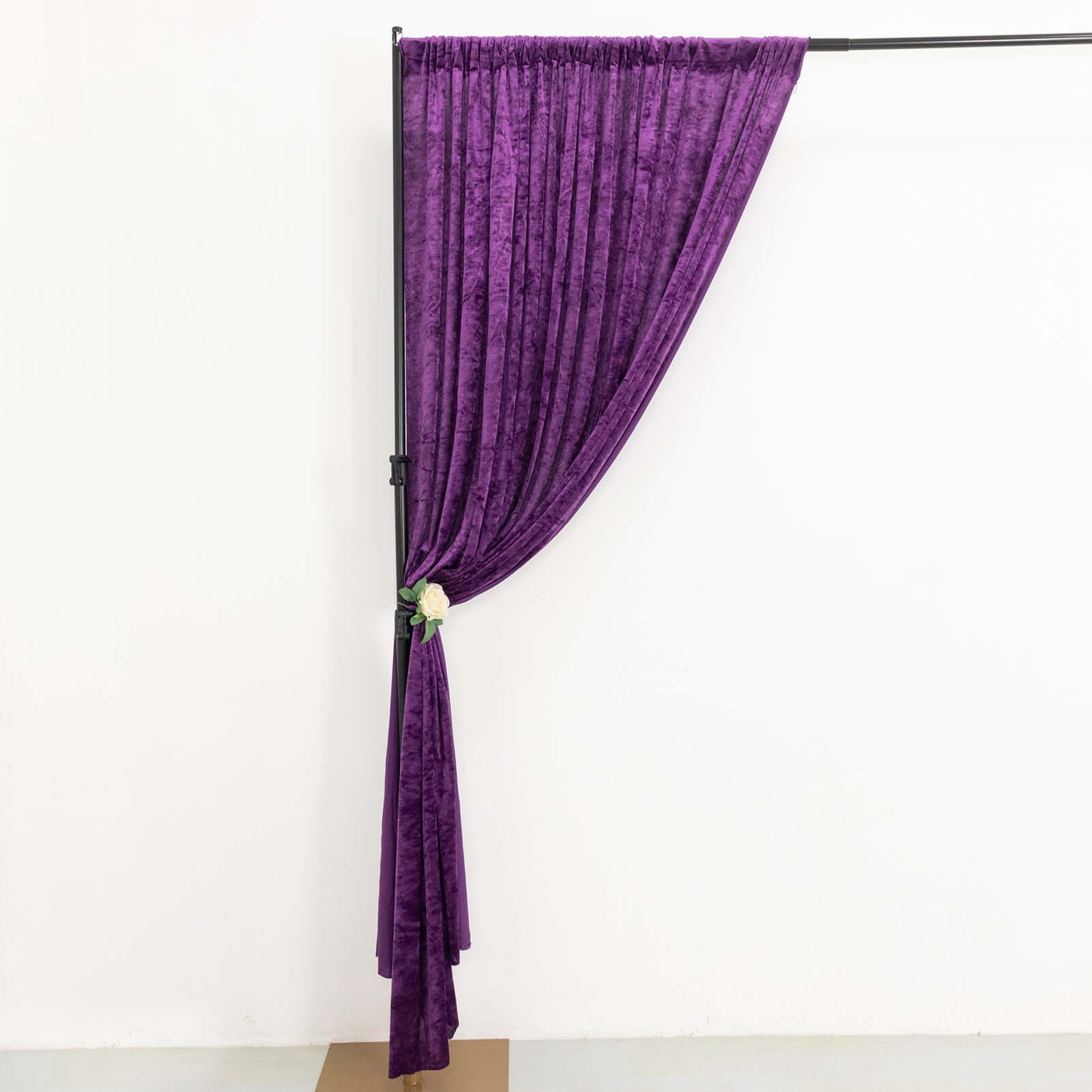 8ftx8ft Purple Premium Smooth Velvet Event Curtain Drapes, Privacy Backdrop Event Panel with Rod Pocket