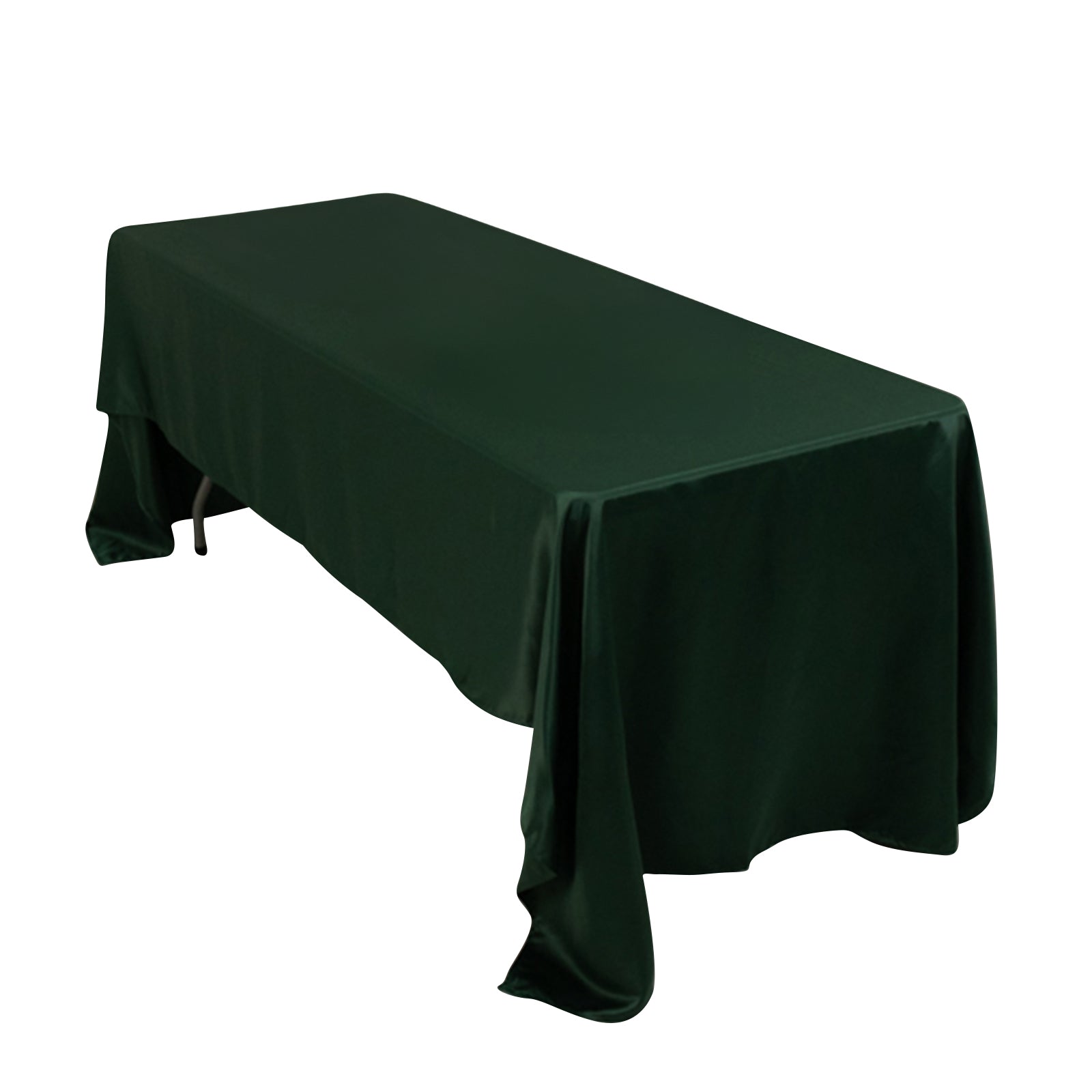 Lamour Satin 60x126 Rectangle Tablecloth Hunter Emerald Green - Soft & Silk-Like Table Cover