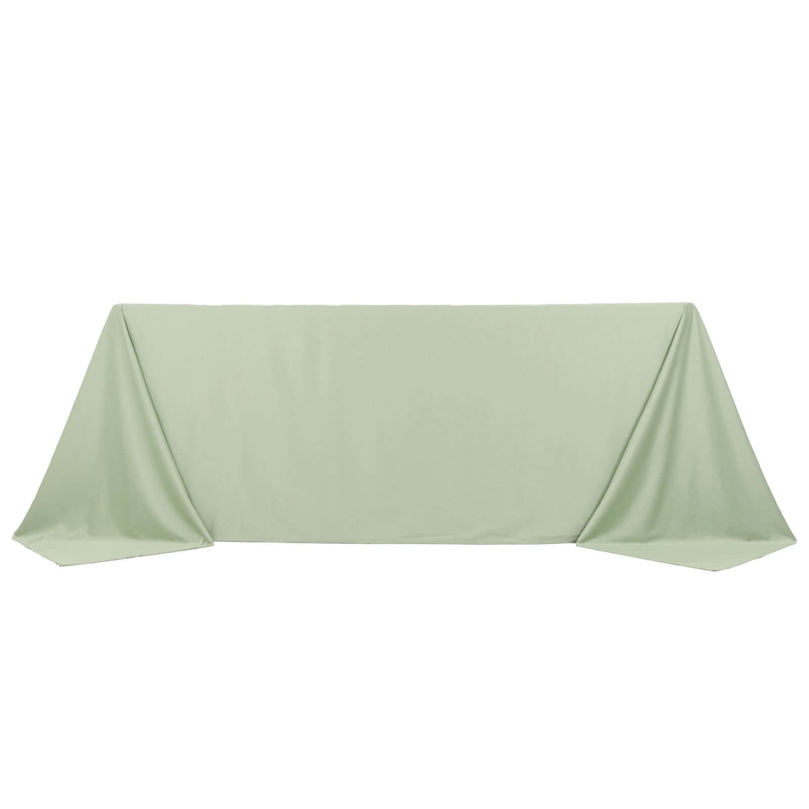 Premium Scuba Rectangular 90x132 Tablecloth Sage Green - Wrinkle Free, Stain Resistant & Seamless Table Cover