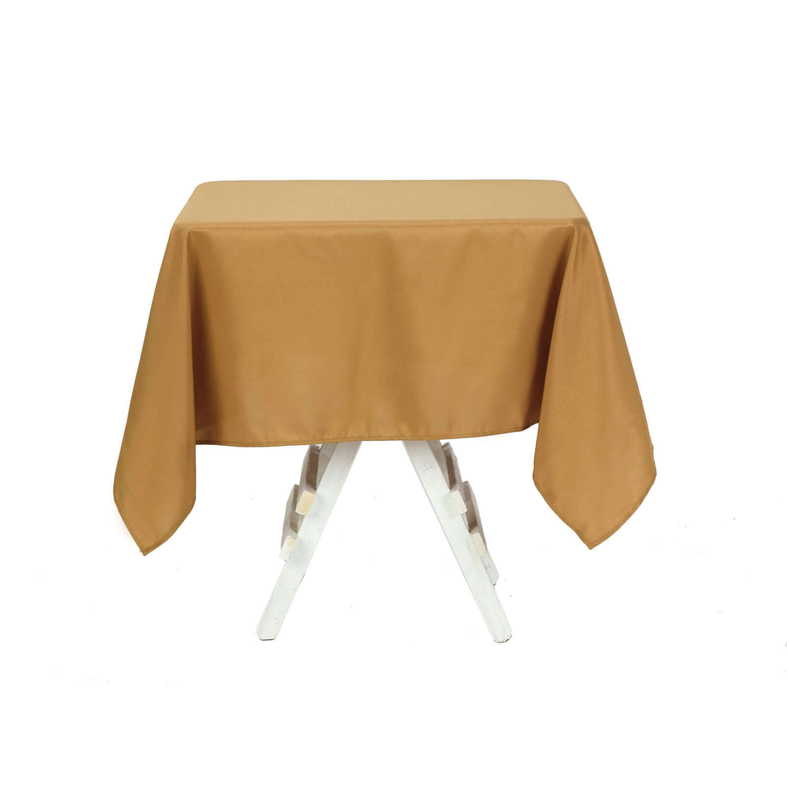 Polyester Square 54x54 Tablecloth Gold - Wrinkle-Resistant & Durable Table Cover for Events