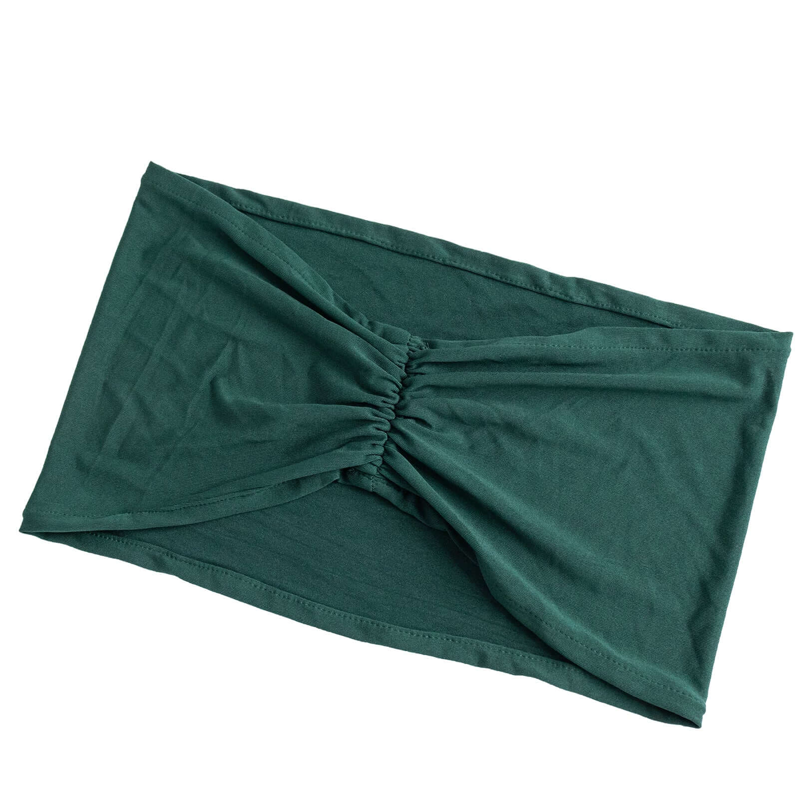 5 Pack Spandex Chair Sashes Hunter Emerald Green Ruffled Style - Wide Easy to Use Stretch Chair Bands 8x13