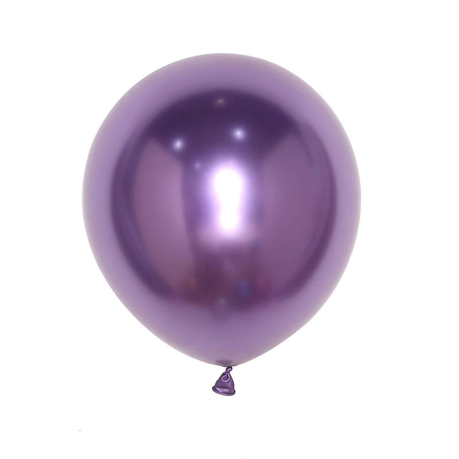 25 Pack 12 Metallic Chrome Purple Latex Helium Air Party Balloons