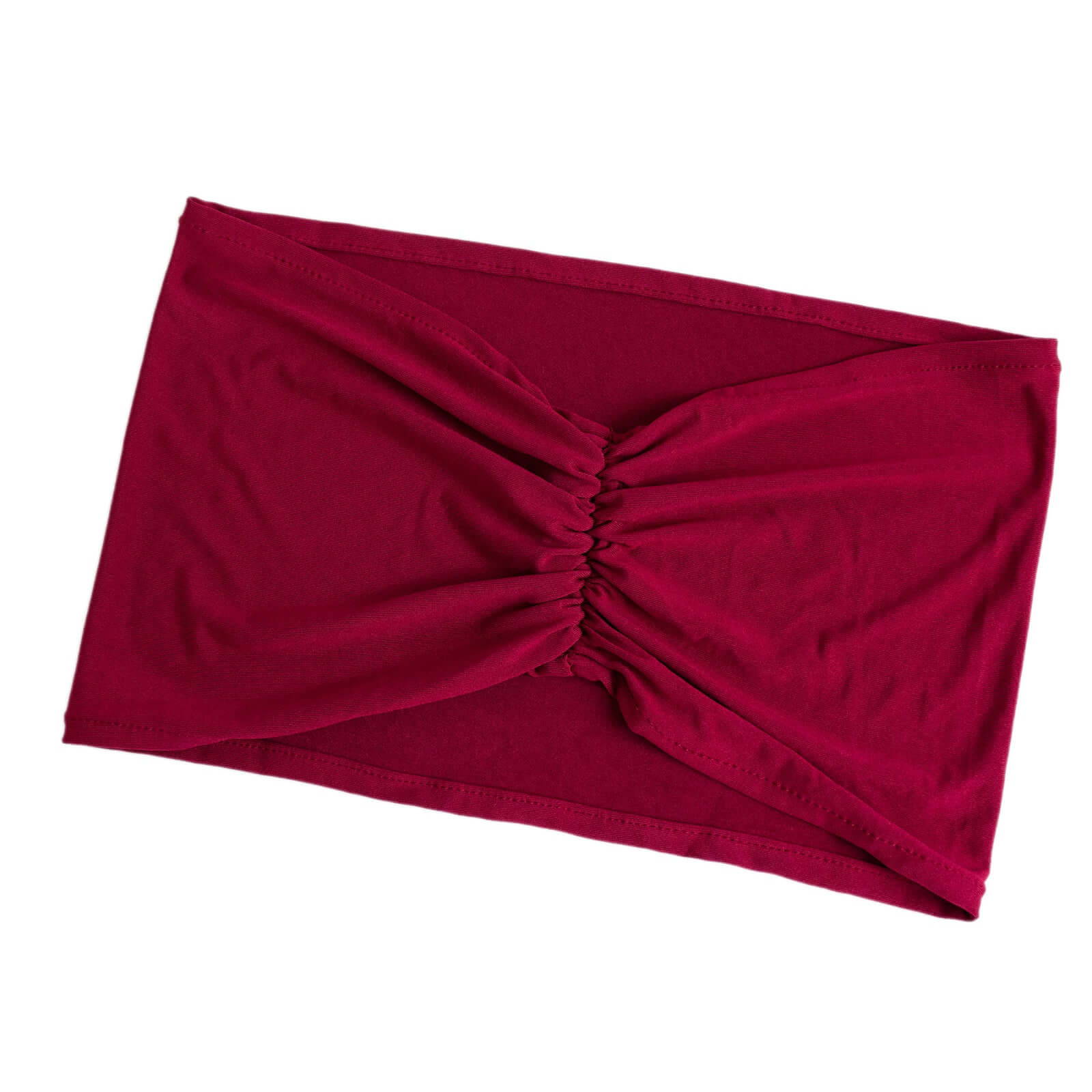 5 Pack Spandex Chair Sashes Burgundy Ruffled Style - Wide Easy to Use Stretch Chair Bands 8x13