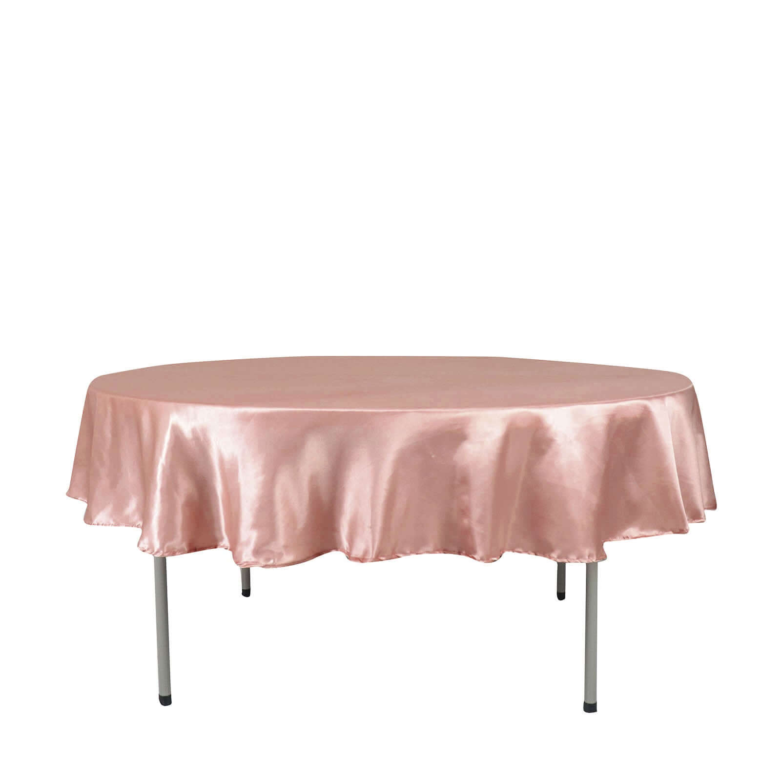 Satin 90 Round Tablecloth Dusty Rose - Smooth and Lustrous Table Cover