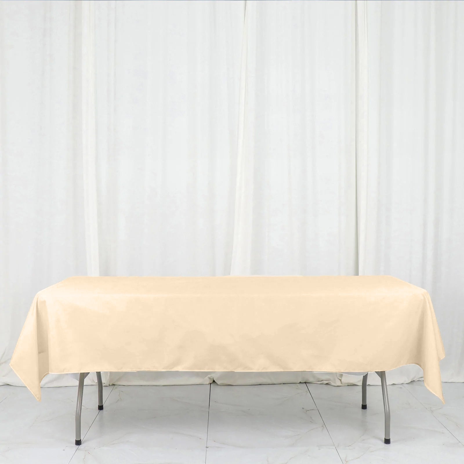 Polyester 54x96 Rectangle Tablecloth Beige - Wrinkle-Resistant & Easy-to-Care Table Cover